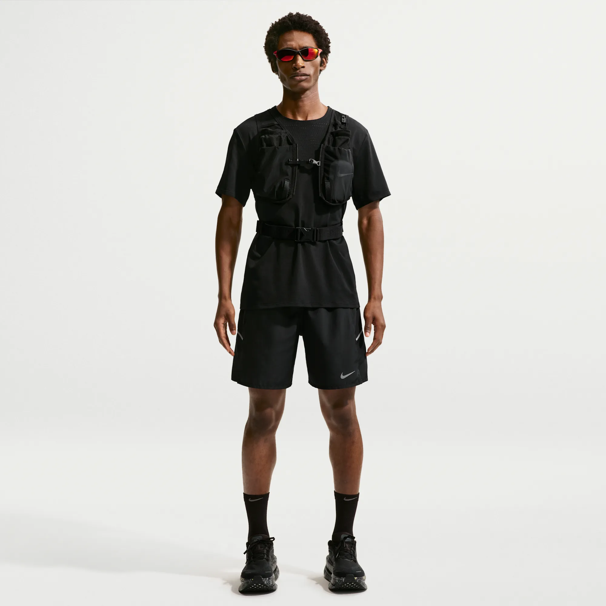 Nike Miler Men's Dri-FIT 2-in-1 18cm (approx.) Running Shorts - Black - Polyester