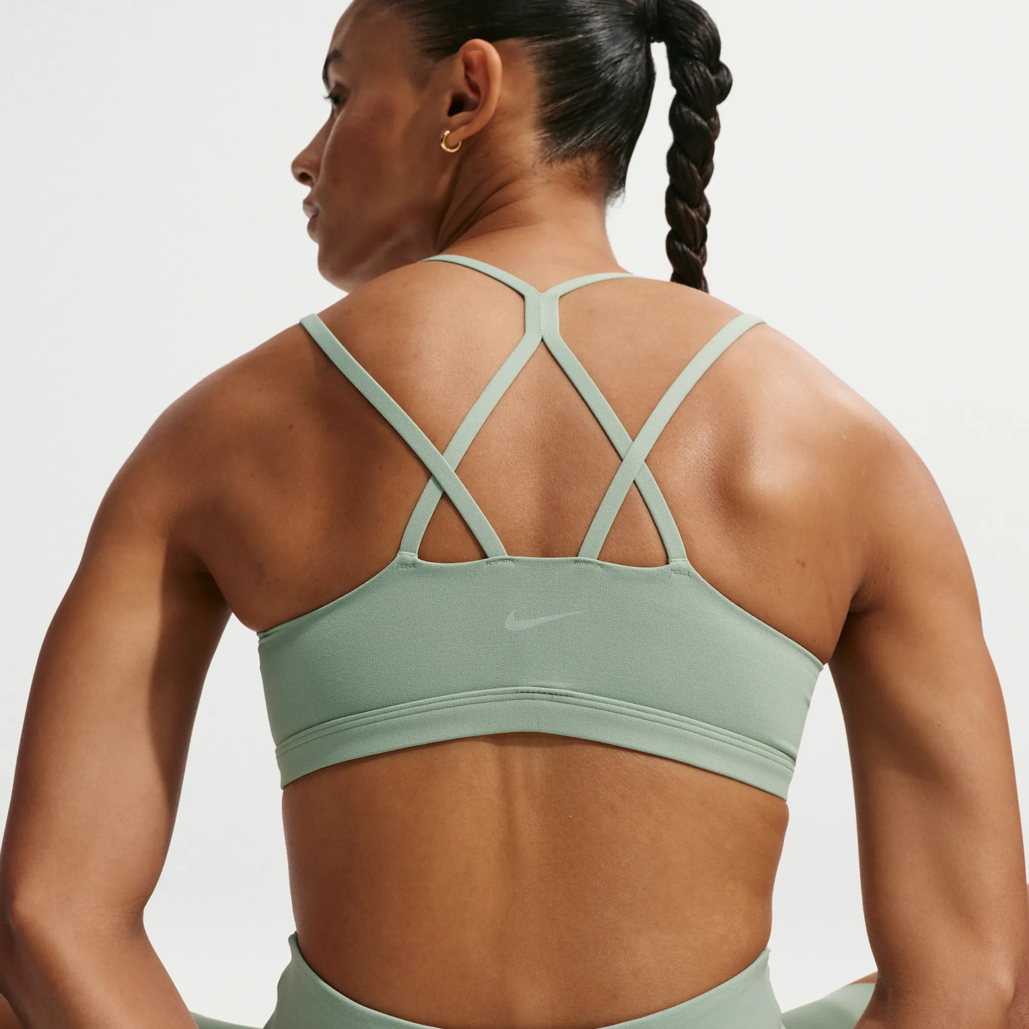 Nike Zenvy Strappy Women's Light-Support Padded Sports Bra - Green - Nylon/Elastane