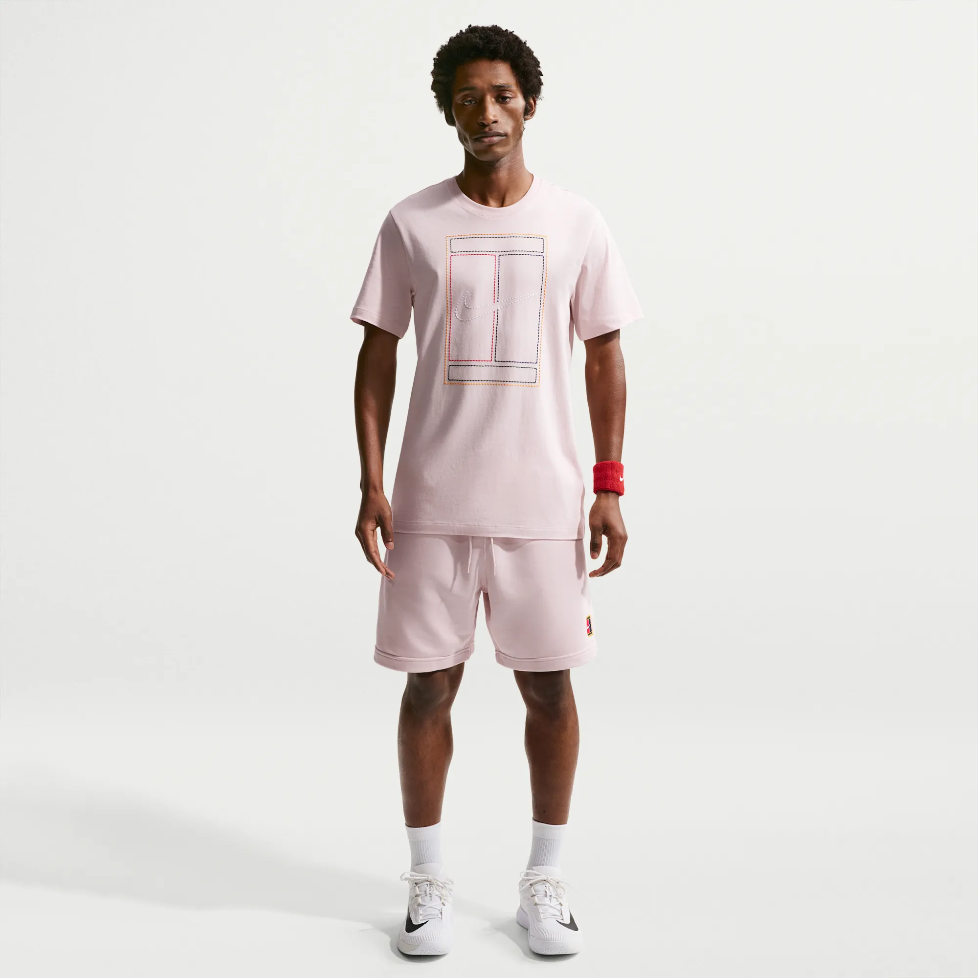 NikeCourt Heritage Men's Dri-FIT Fleece Tennis Shorts - Pink - Polyester/Cotton