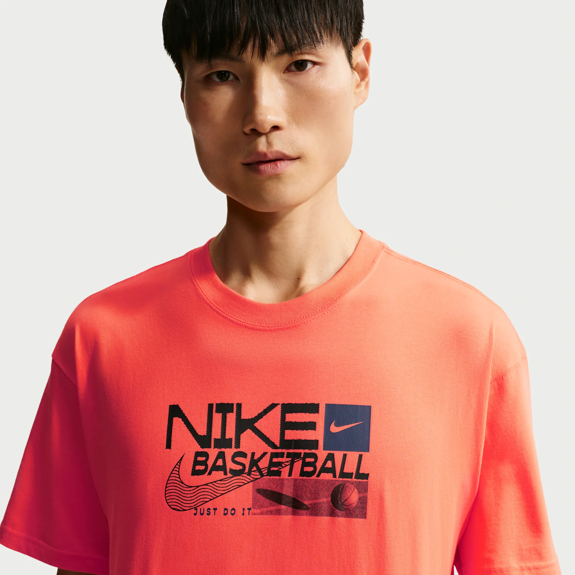 Nike Men's Basketball T-Shirt - Orange - Cotton