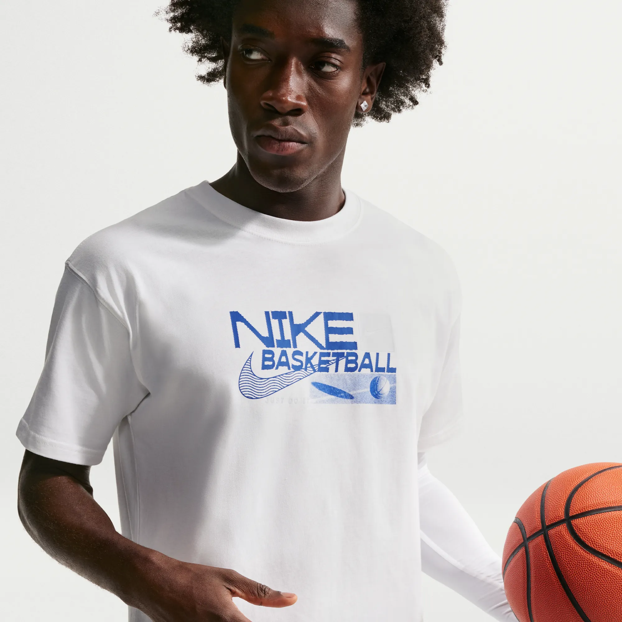 Nike Men's Basketball T-Shirt - White - Cotton