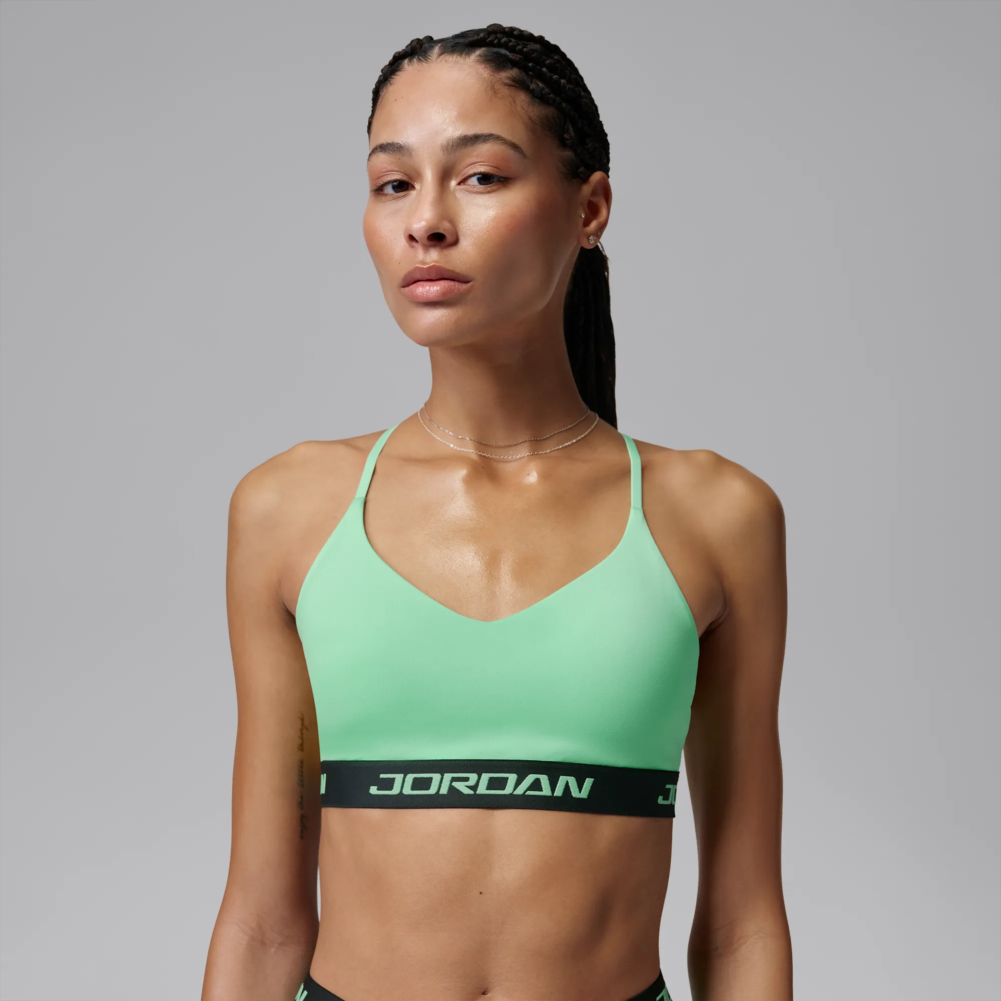 Nike Jordan Sport Essentials Women's Padded Adjustable Sports Bra - Green - Polyester/Elastane