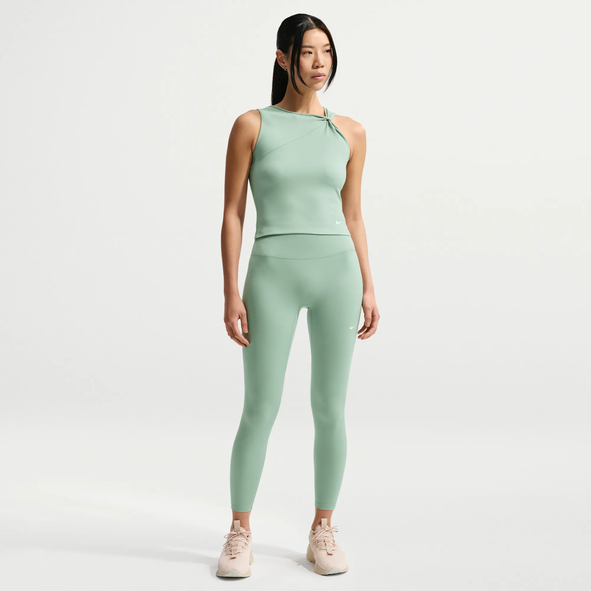 Nike One Women's High-Waisted 7/8 Leggings - Green - Polyester/Elastane
