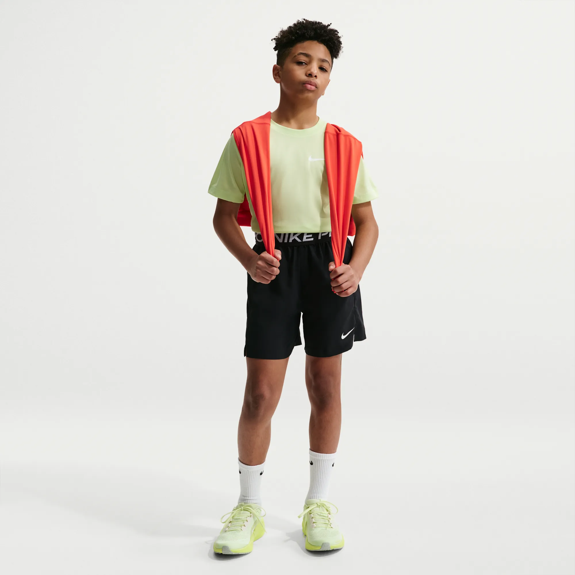 Nike Pro Older Kids' (Boys') Dri-FIT Training Shorts - Black - Polyester