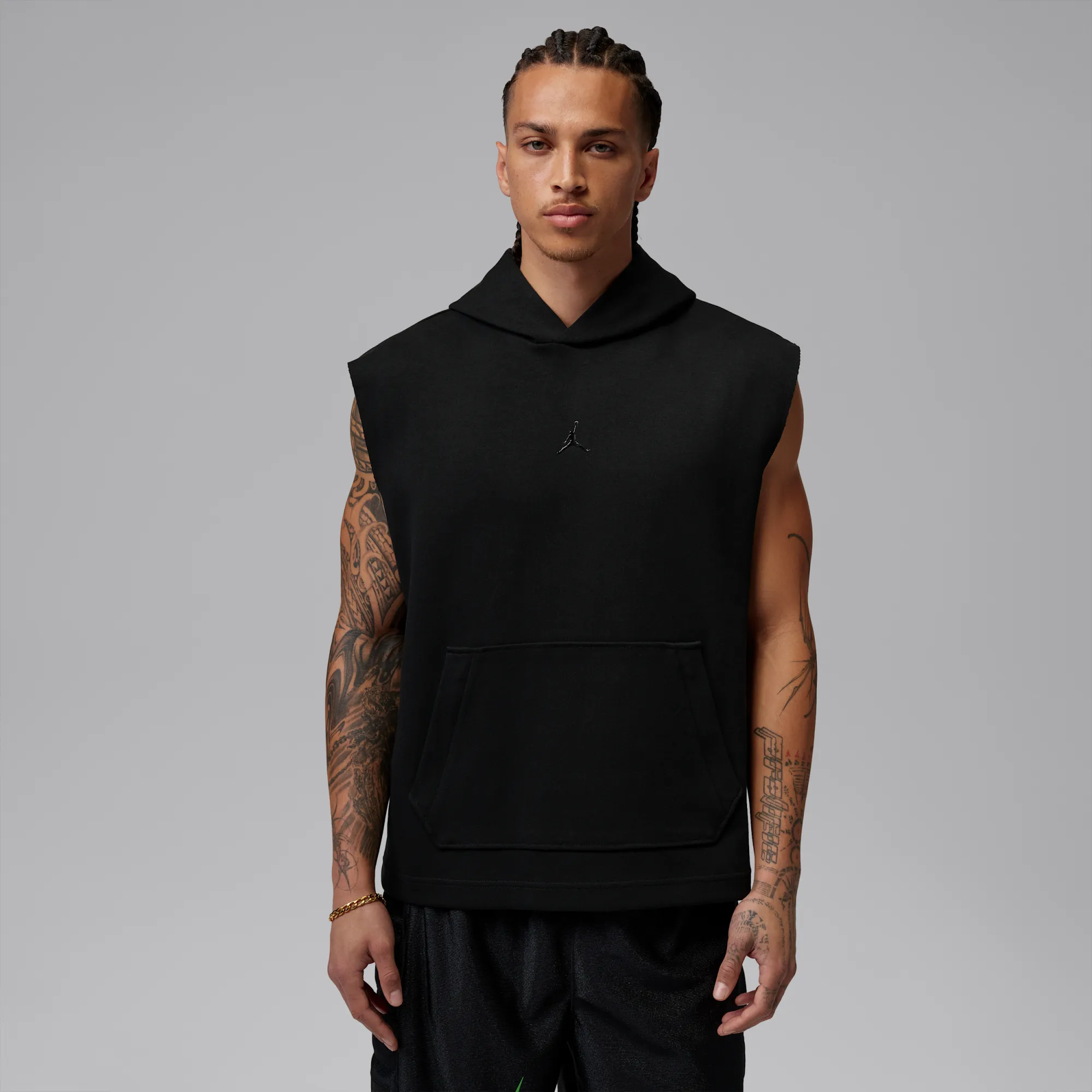 Nike Jordan Sport Hoop Fleece Men's Dri-FIT Sleeveless Pullover Hoodie - Black - Cotton/Polyester