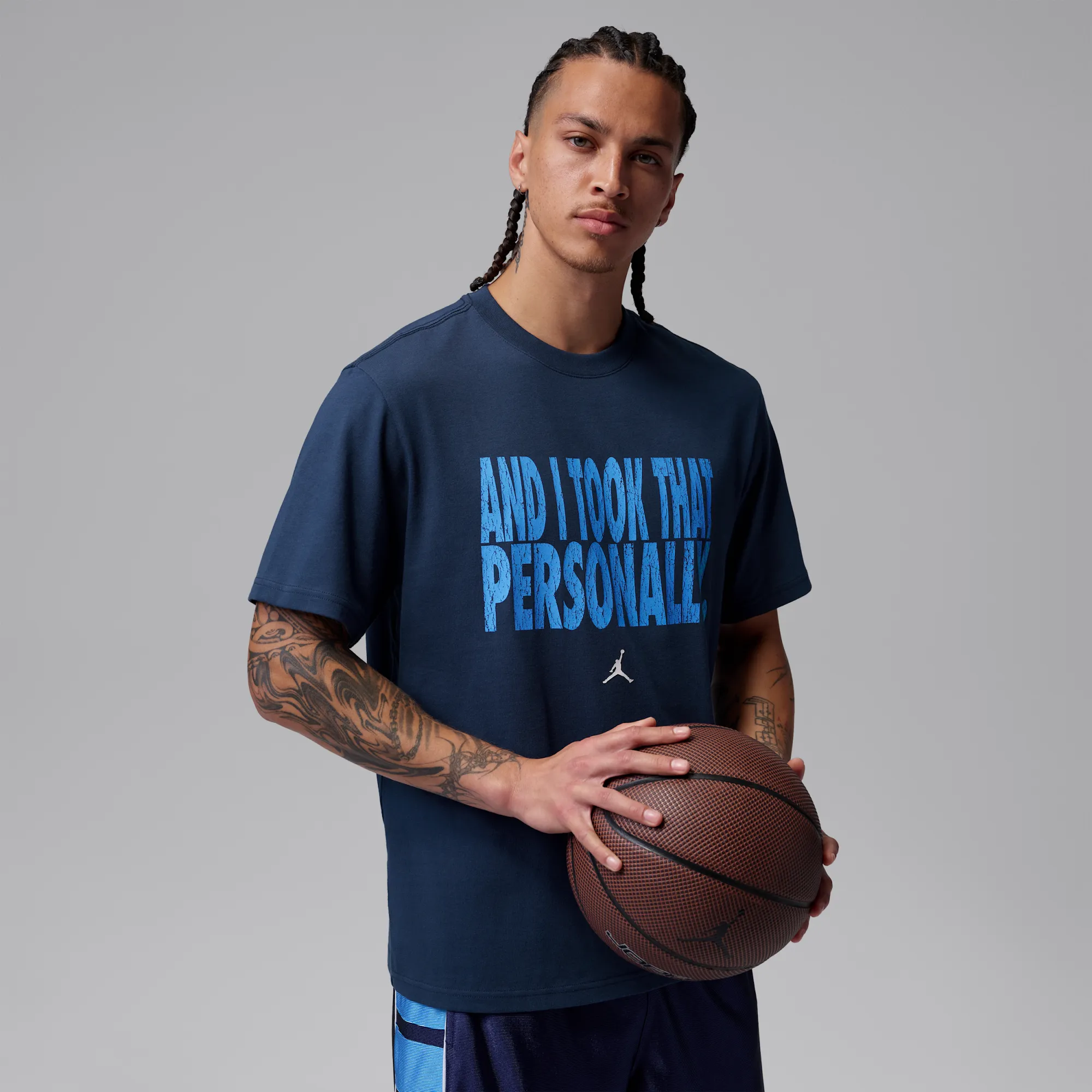 Nike Jordan Sport Men's Dri-FIT T-Shirt - Blue - Cotton