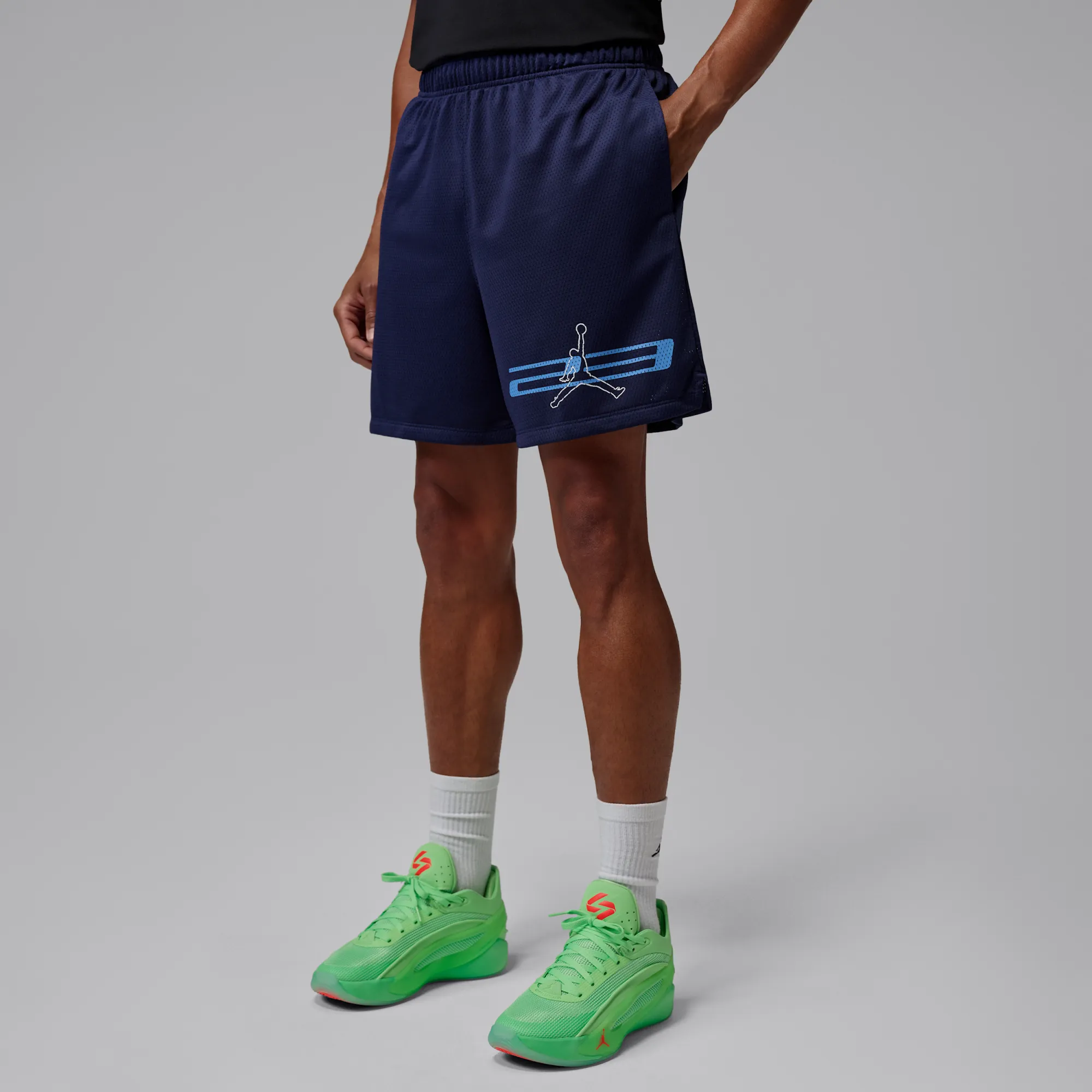 Nike Jordan Men's Dri-FIT Mesh Graphic Shorts - Blue - Polyester