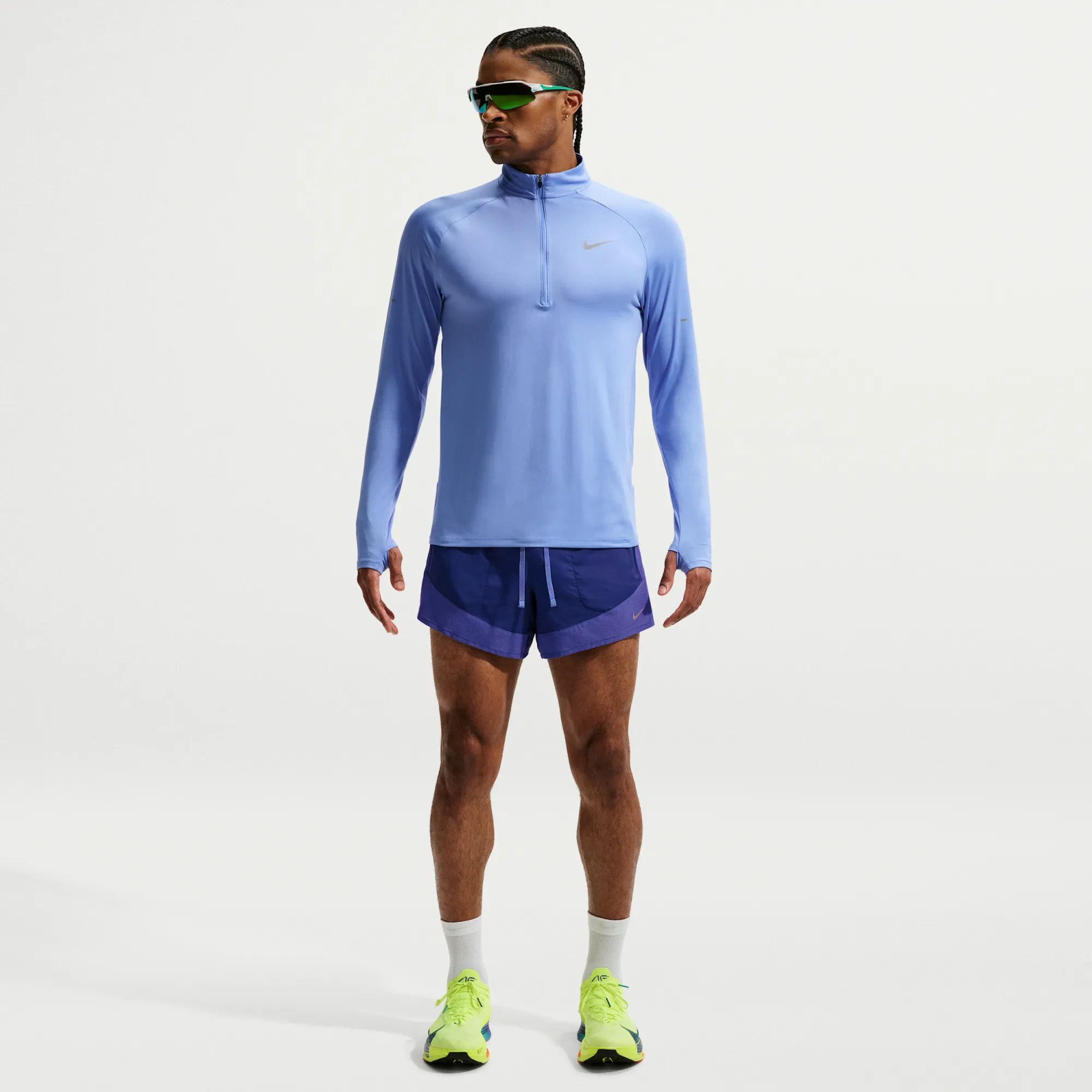 Nike Stride Plus Men's Dri-FIT 12.5cm (approx.) Brief-Lined Running Shorts - Blue - Polyester/Elastane