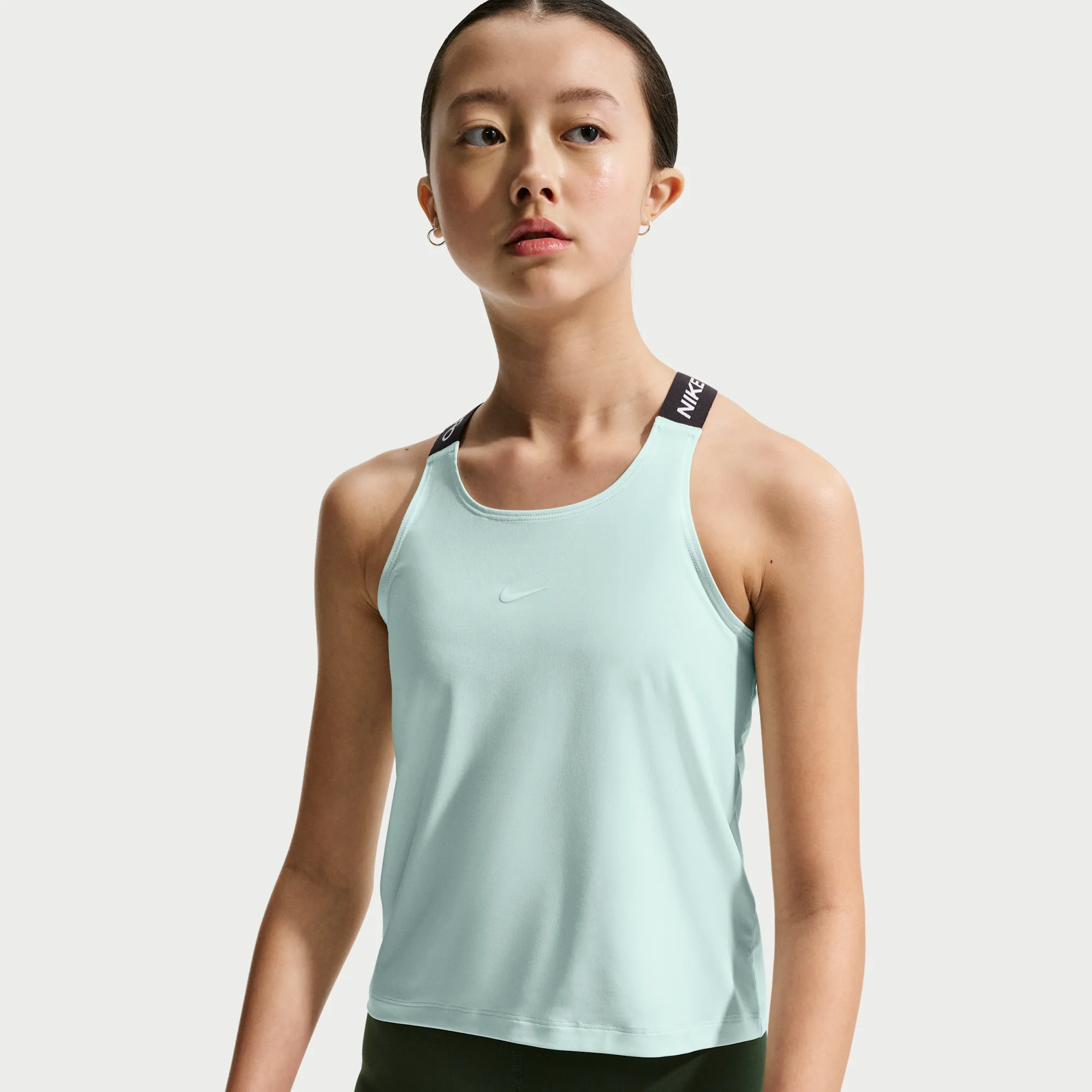 Nike Pro Older Kids' (Girls') Dri-FIT Tank Top - Green - Polyester/Elastane