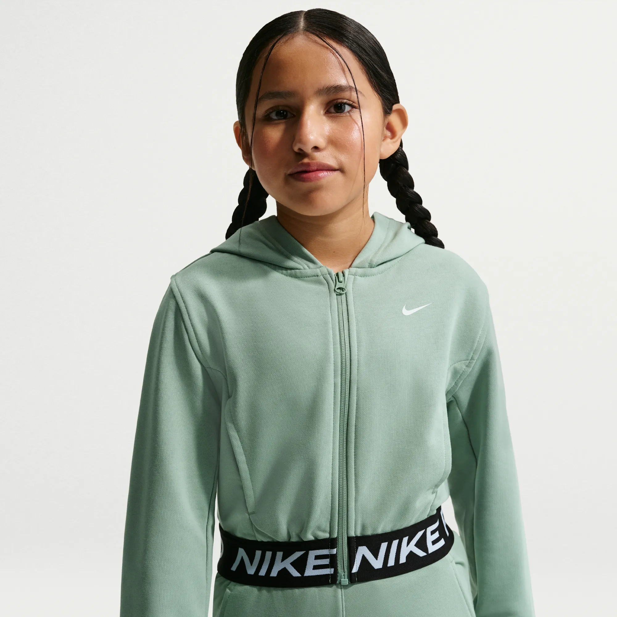 Nike Pro Fleece Older Kids' (Girls') Dri-FIT Full-Zip Hoodie - Green