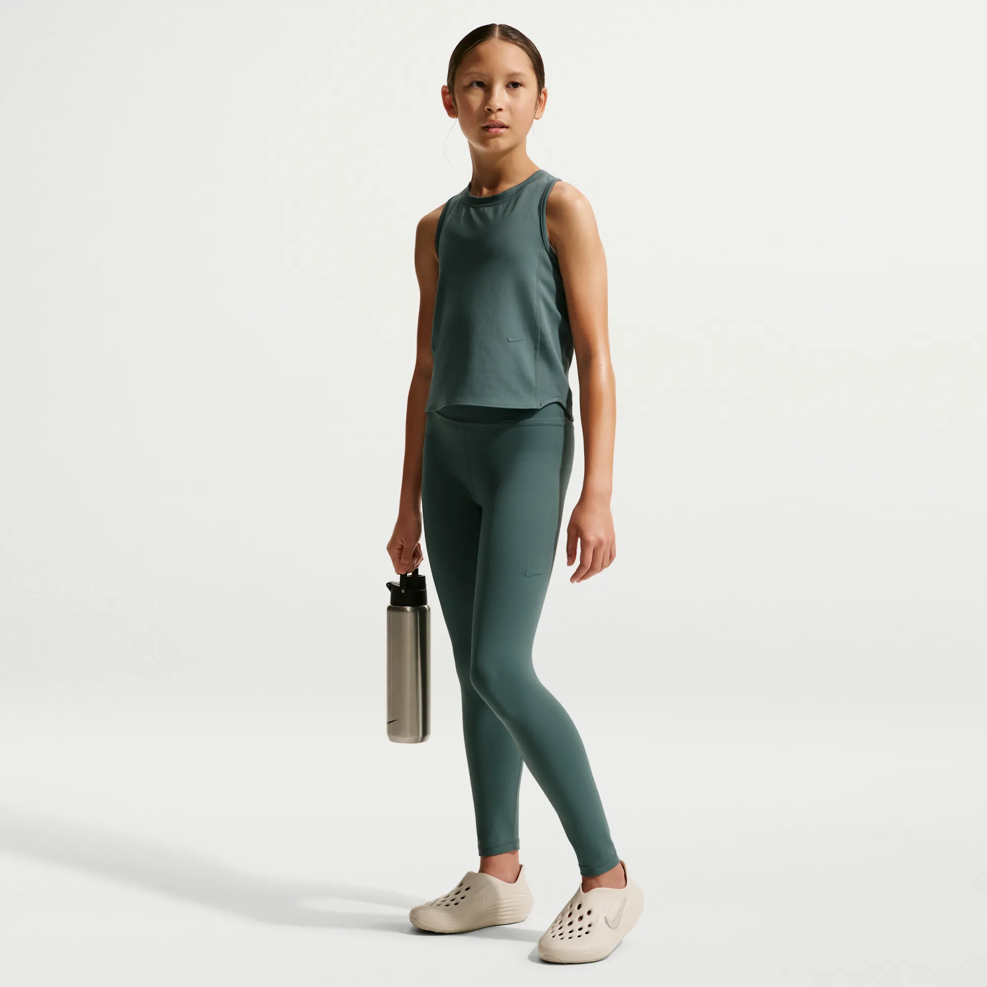 Nike MAVN Girls' Dri-FIT High-Rise Leggings - Mineral Slate