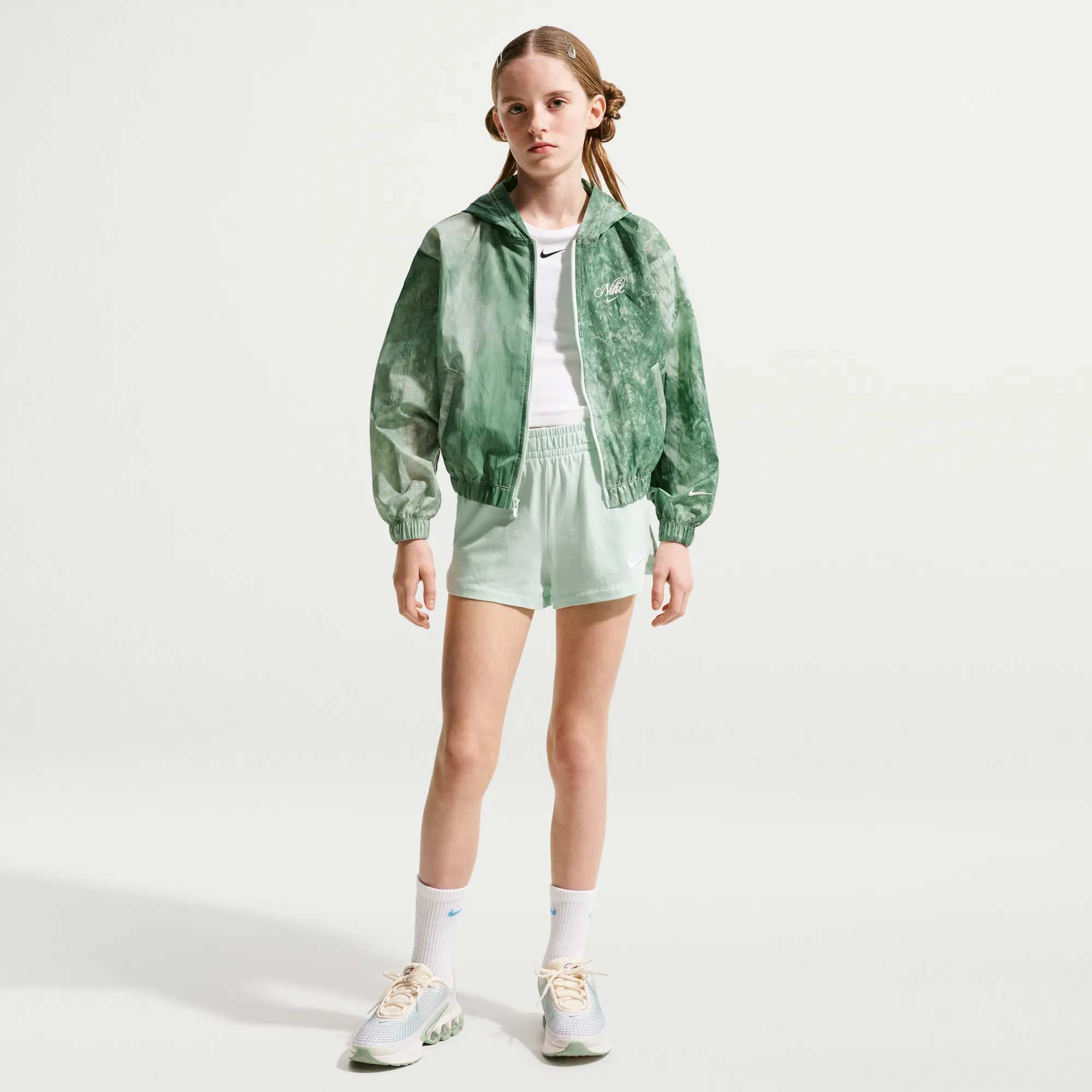 Nike Older Kids' (Girls') Jersey Shorts - Green - Cotton