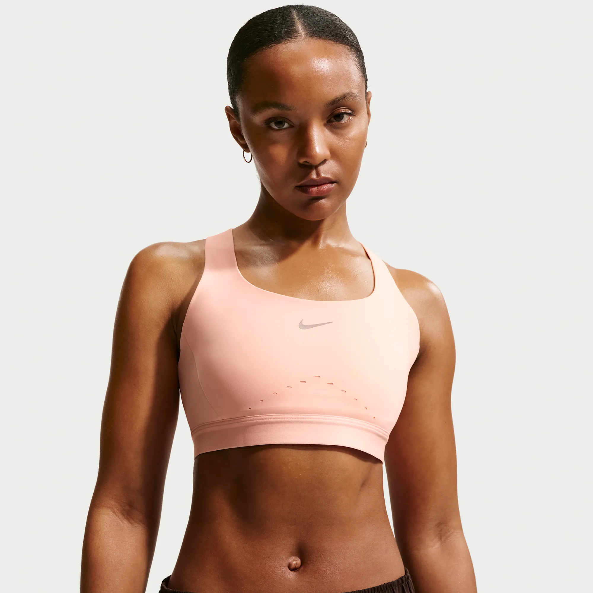 Nike Swift Women's High-Support Lightly Lined Sports Bra - Orange - Polyester/Elastane