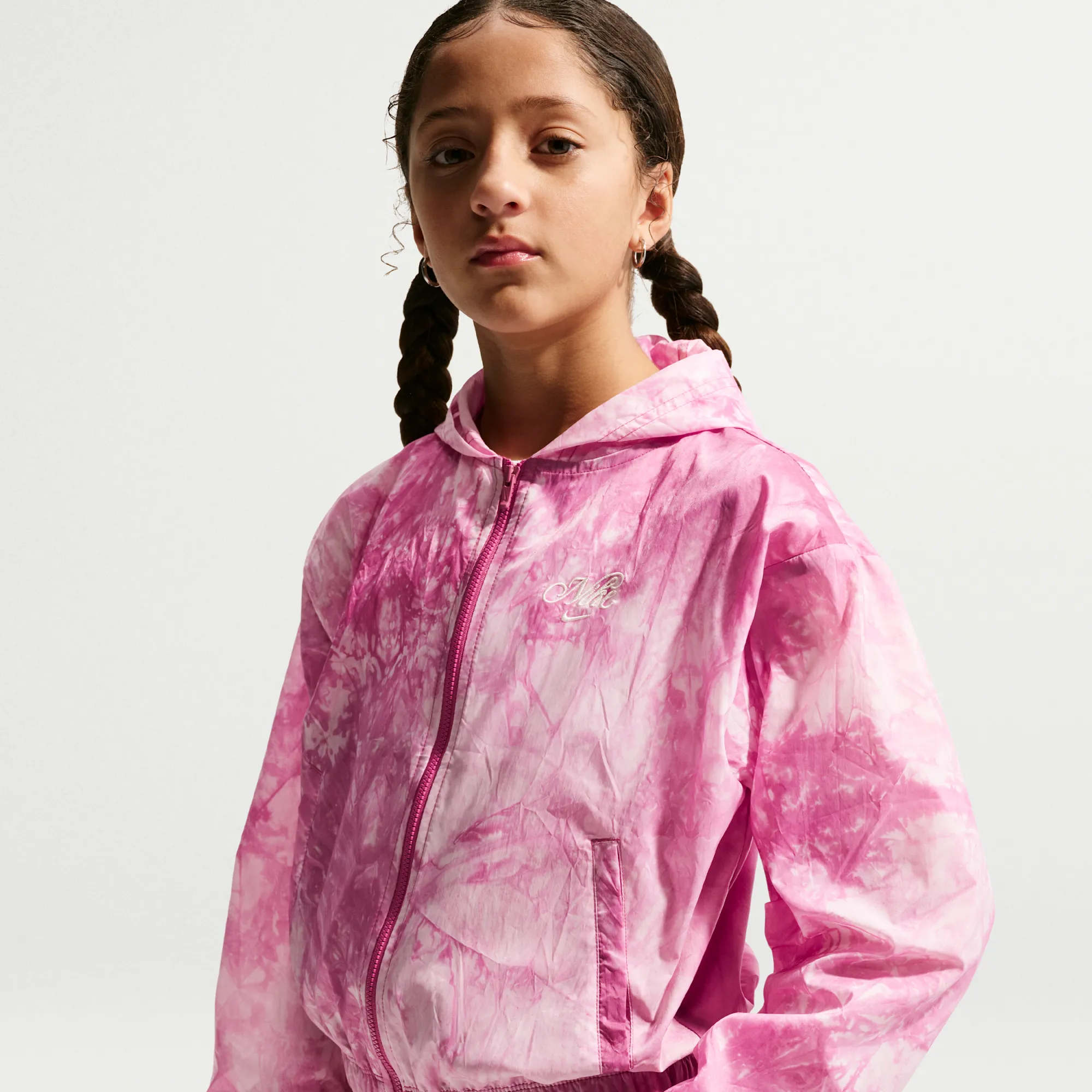 Nike Club Girls' Woven Tracksuit Jacket - Purple - Nylon