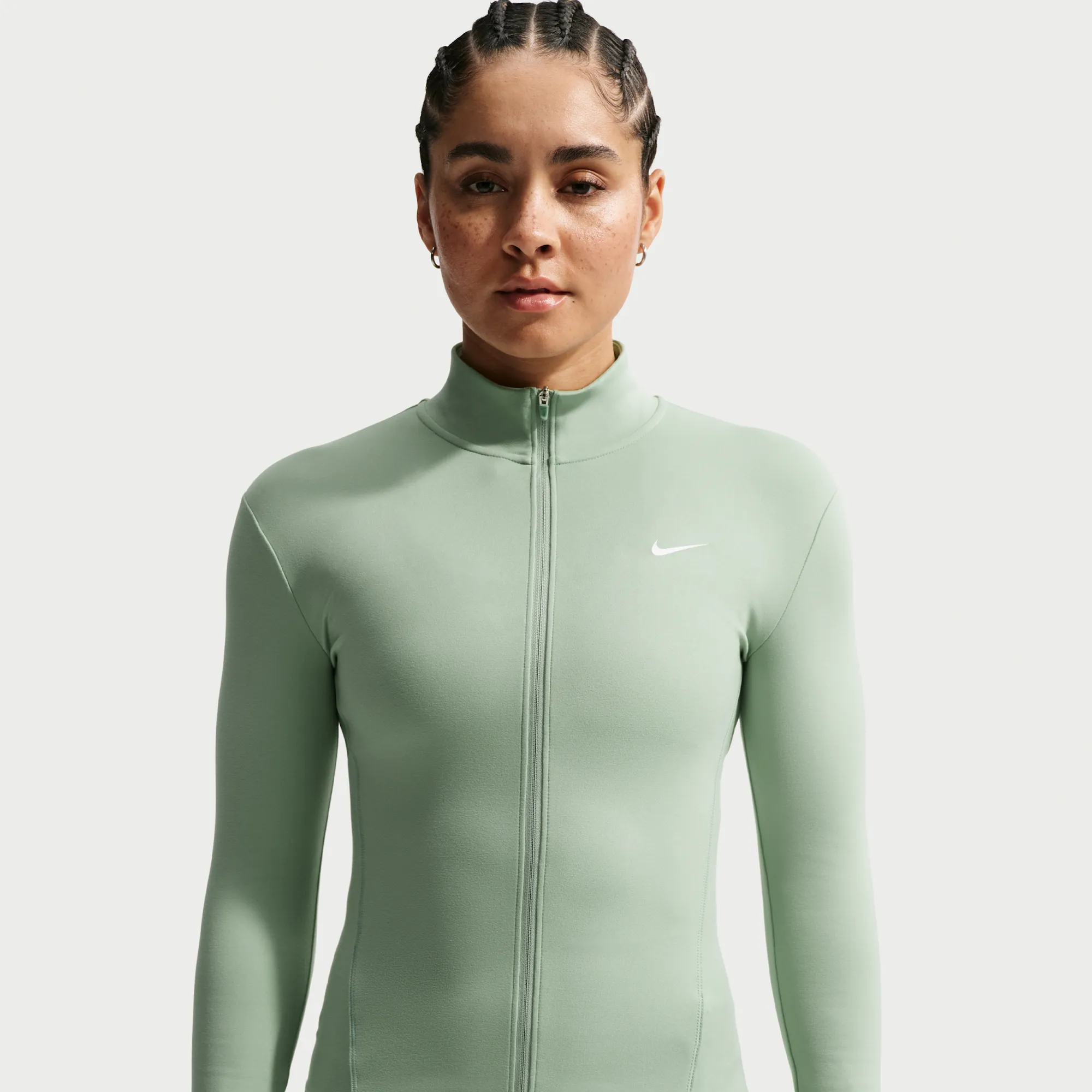 Nike One Fitted Women's Dri-FIT Full-Zip Jacket - Steam