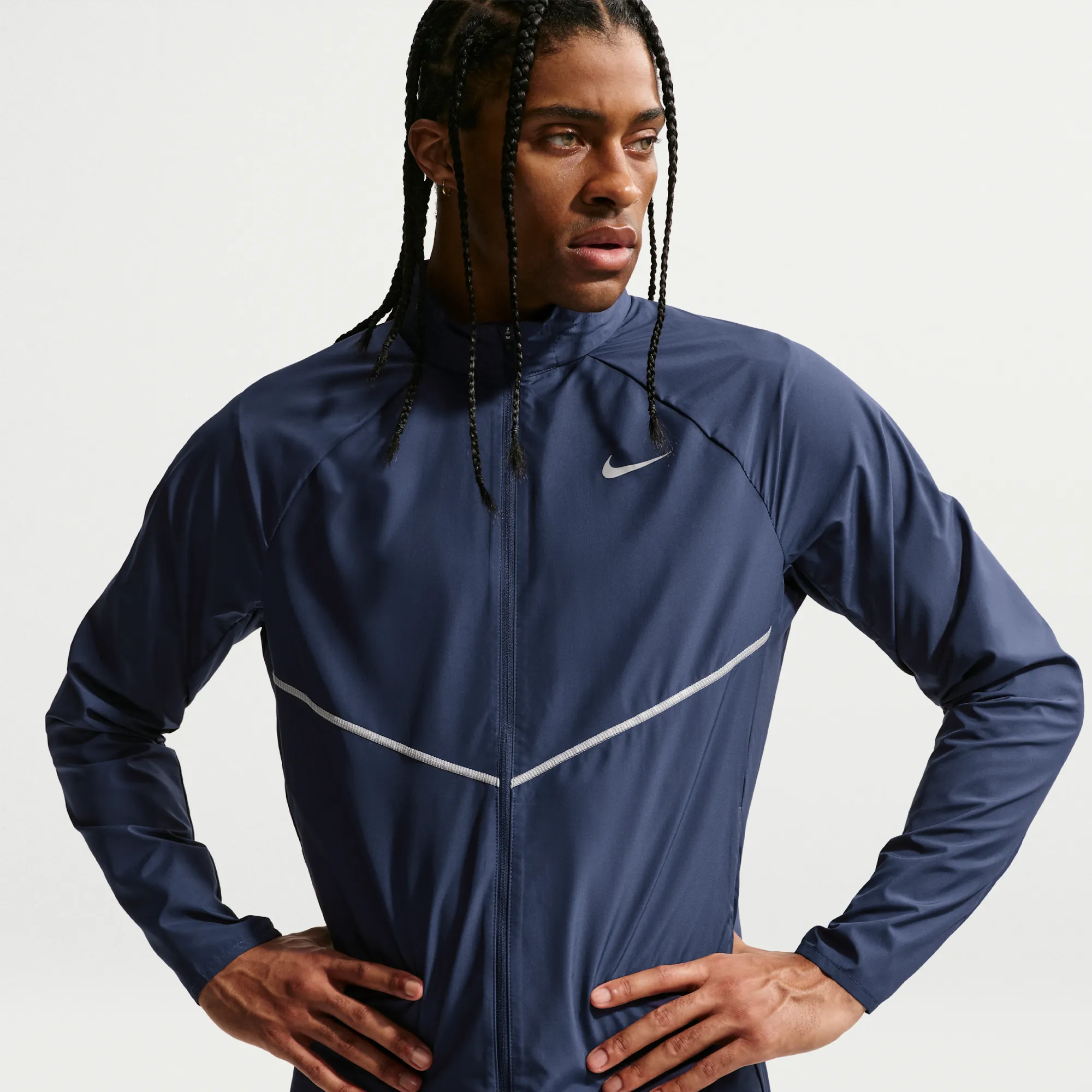 Nike Miler Men's Repel UV Protection Running Jacket - Blue - Polyester
