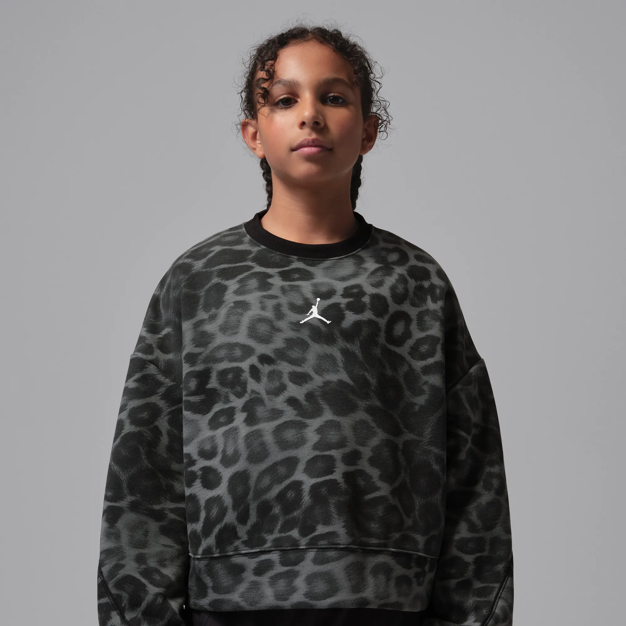 Nike Jordan Perform Sport Older Kids' Dri-FIT Printed Crew - Black