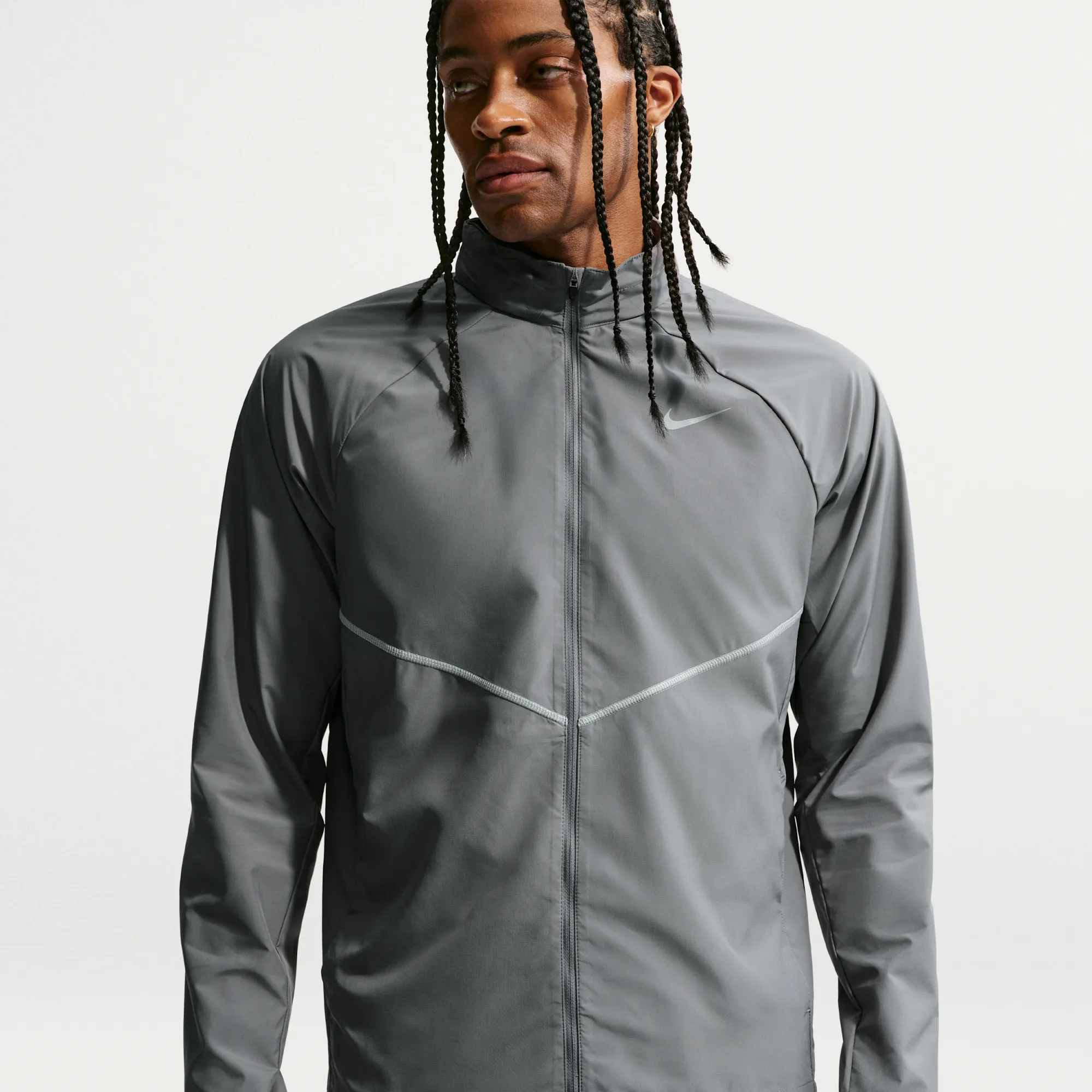 Nike Miler Men's Repel UV Protection Running Jacket - Grey - Polyester