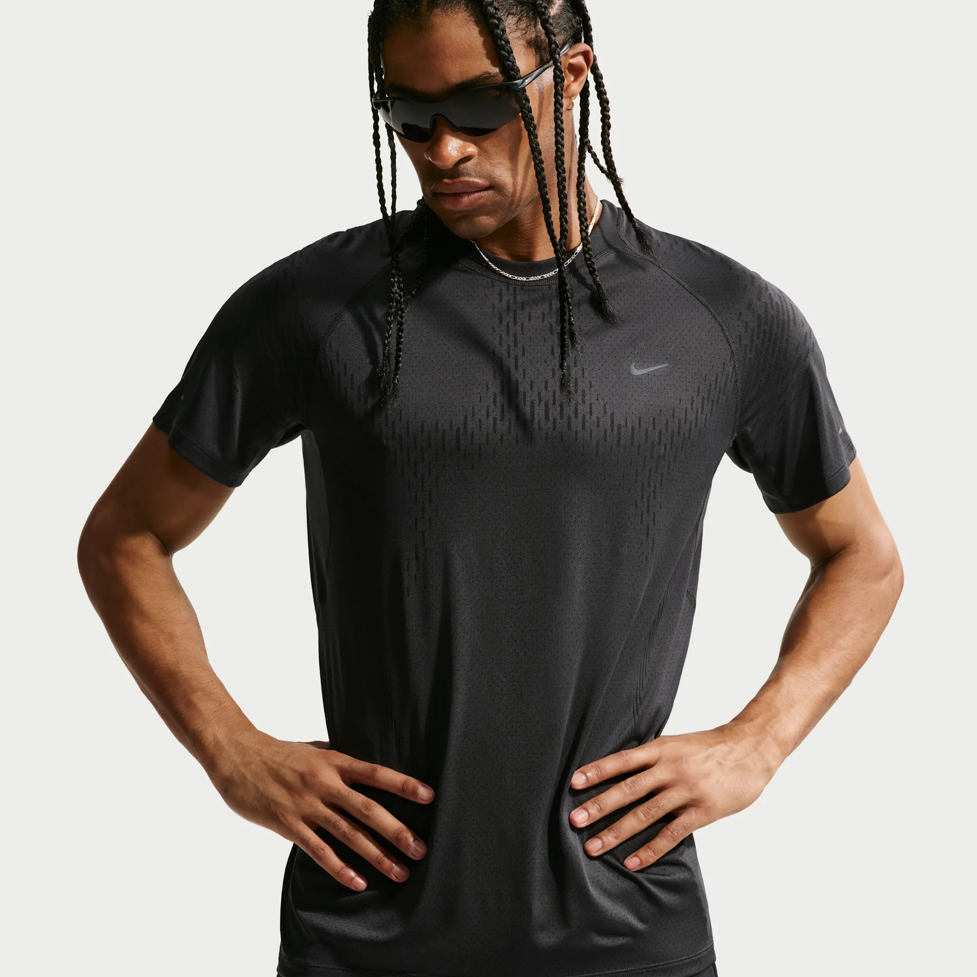 Nike Stride Plus Men's Dri-FIT ADV Short-Sleeve Running Top - Black - Polyester