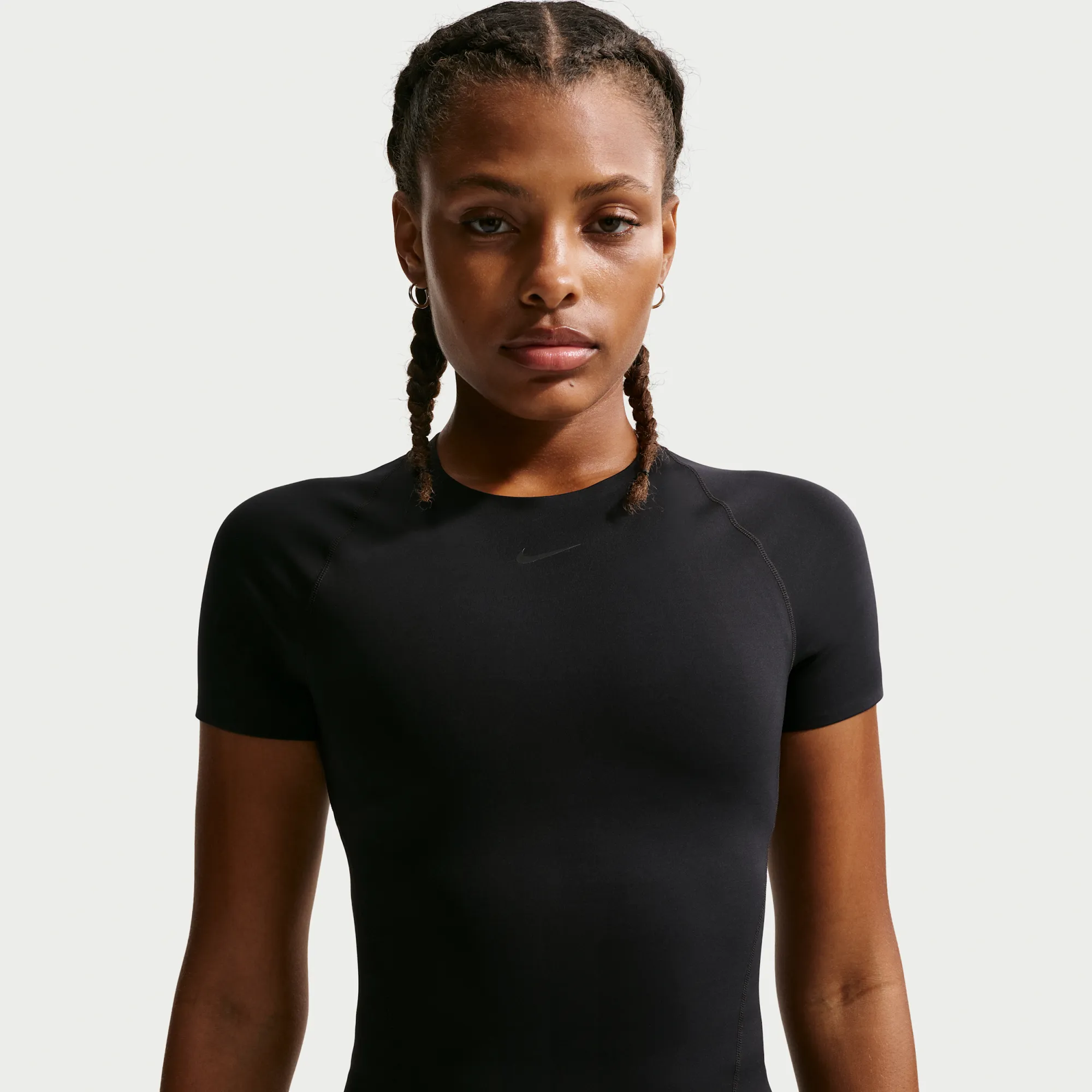 Nike Universa Women's Dri-FIT Short-Sleeve Top - Black - Polyester/Elastane
