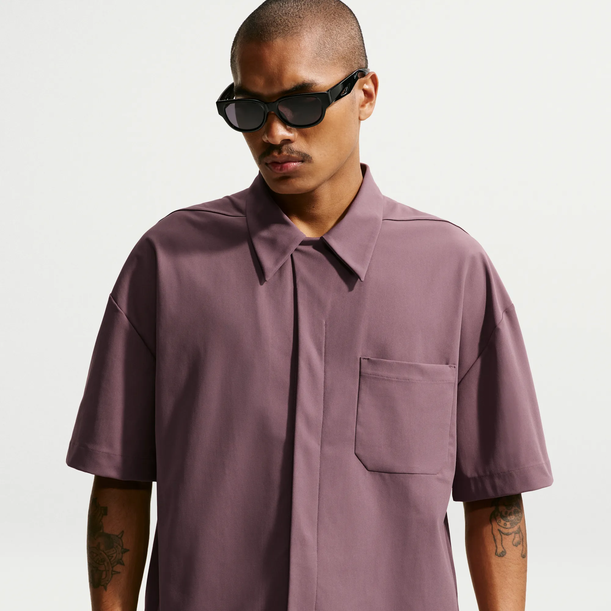 Nike 24.7 PerfectStretch Men's Dri-FIT UV Button-Up Shirt - Purple - Polyester