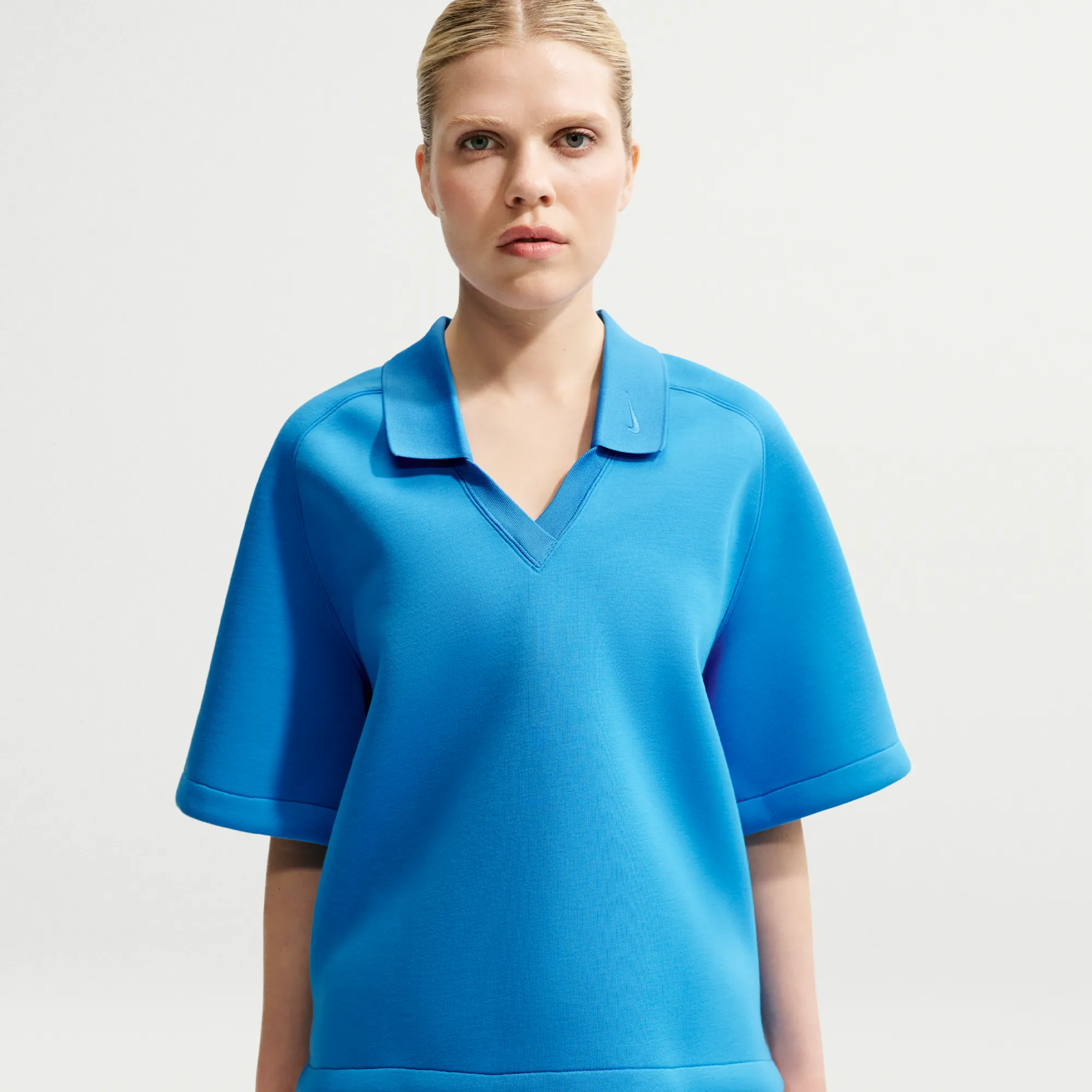 Nike Pre-Game Fleece Women's Loose Polo - Blue - Modal/Polyester