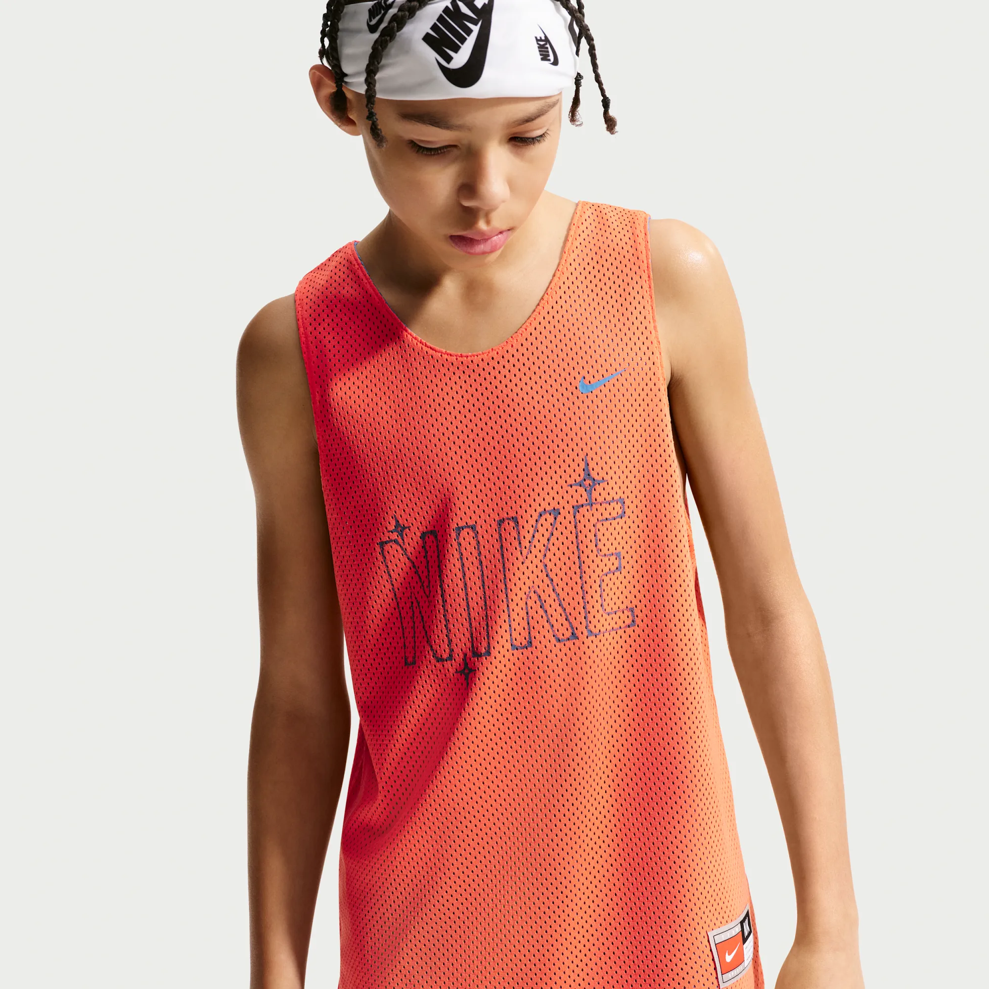 Nike Older Kids' Dri-FIT Basketball Jersey - Orange - Polyester