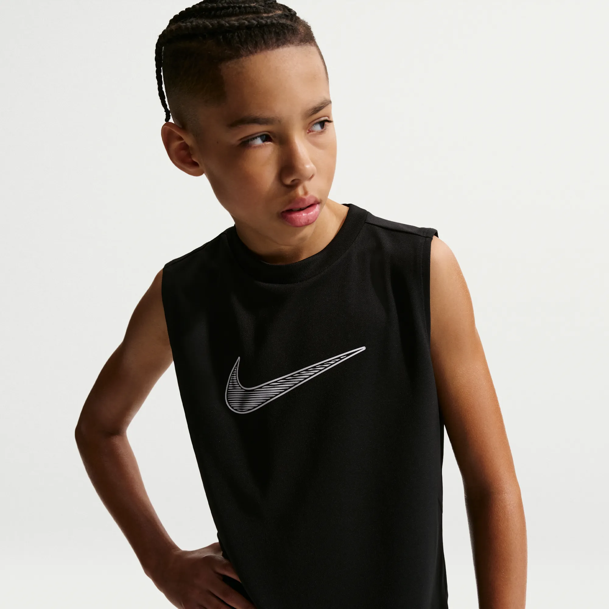 Nike Multi Older Kids' (Boys') Dri-FIT Sleeveless Top - Black - Polyester