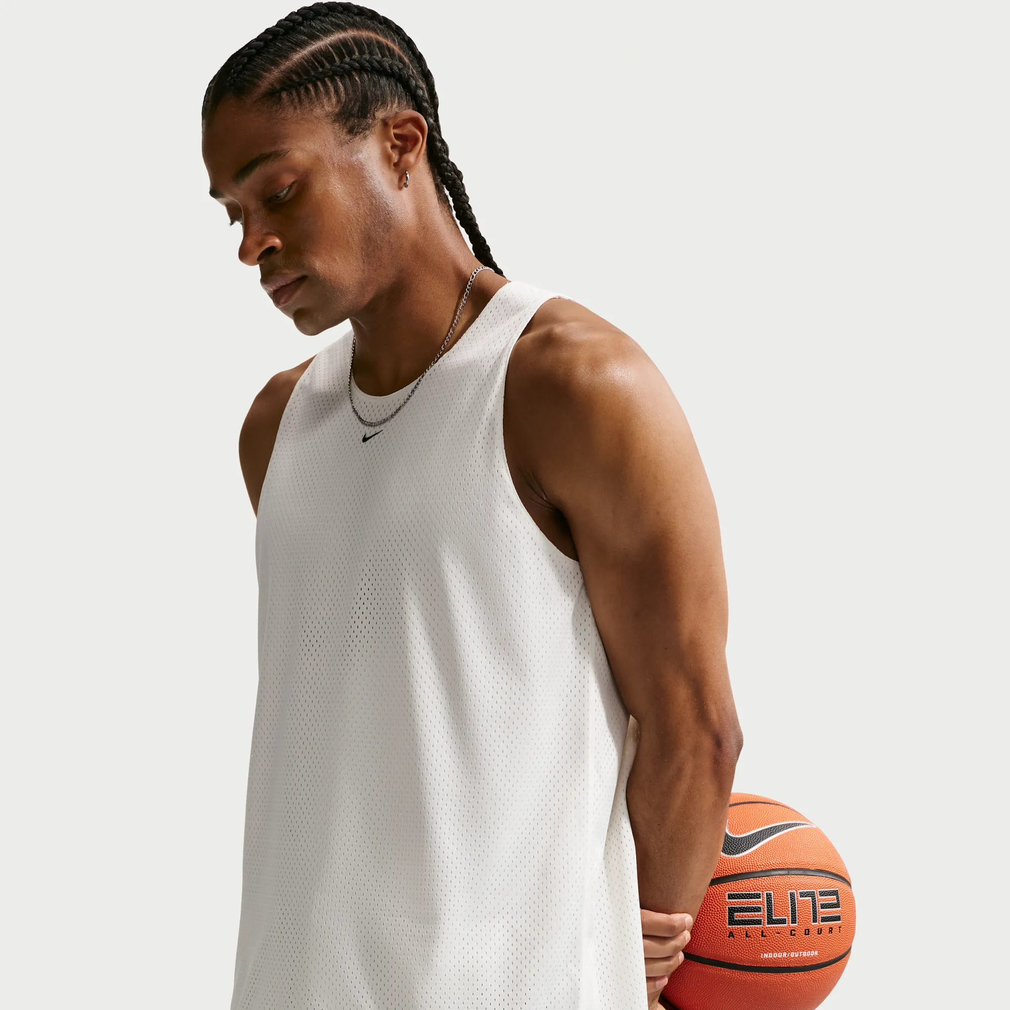 Nike Standard Issue Men's Practice Mesh Basketball Jersey - White - Polyester