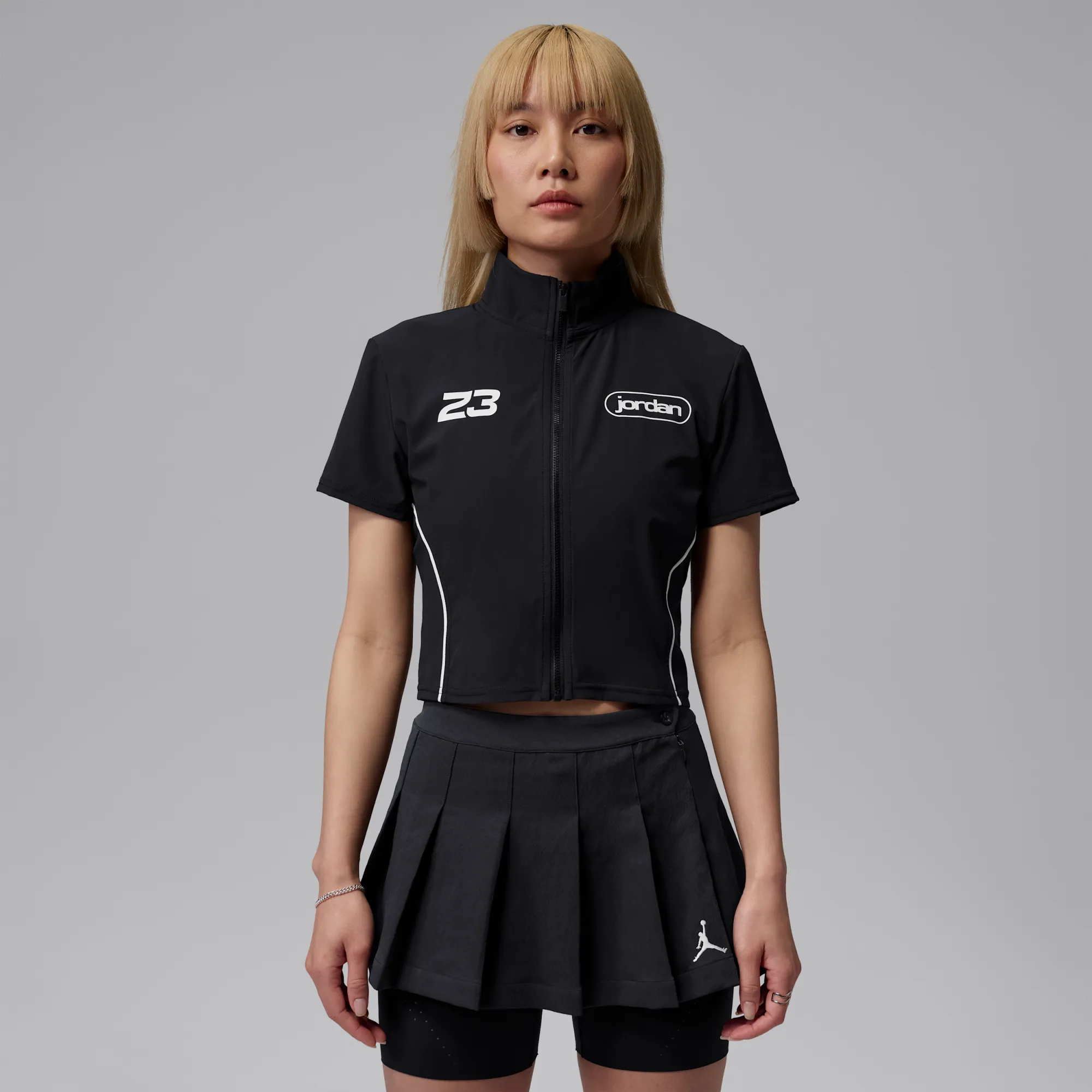 Nike Jordan Brooklyn Women's Full-Zip Top - Black - Polyester