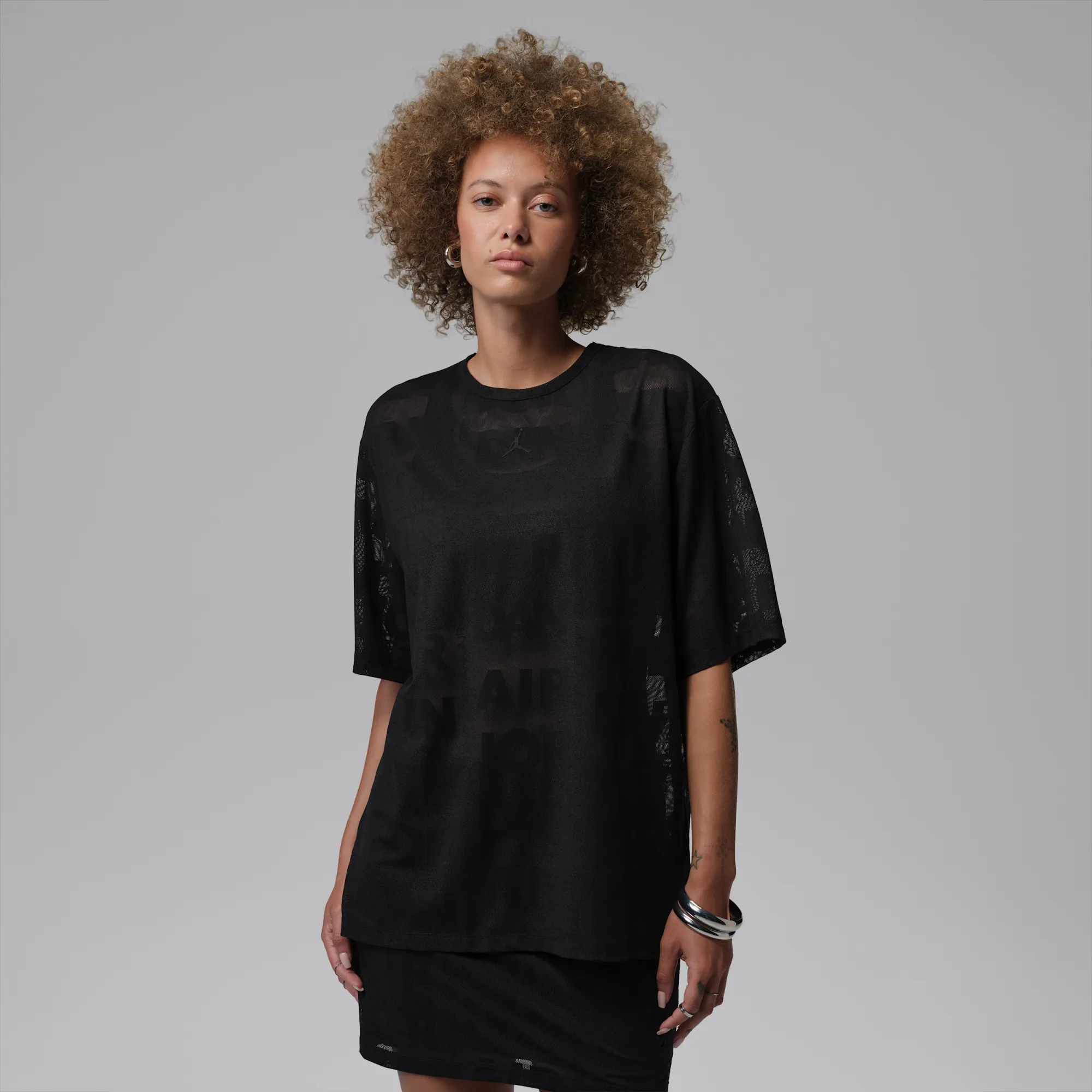 Nike Jordan Flight Women's Open Knit Top - Black - Nylon