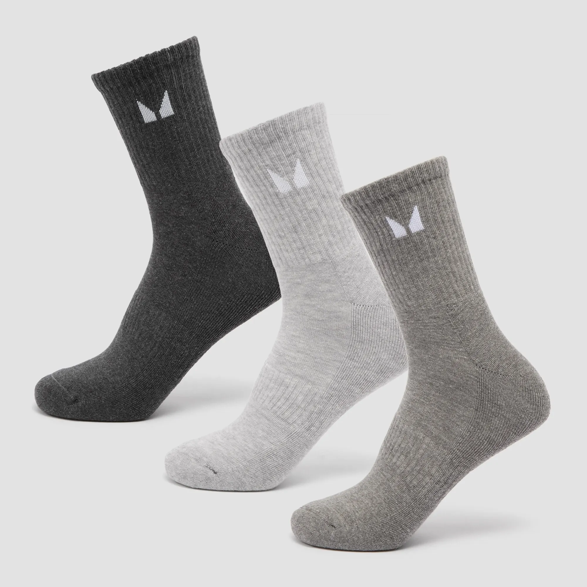 MP Unisex Crew Socks (3 Pack) - Grey - UK 2-5