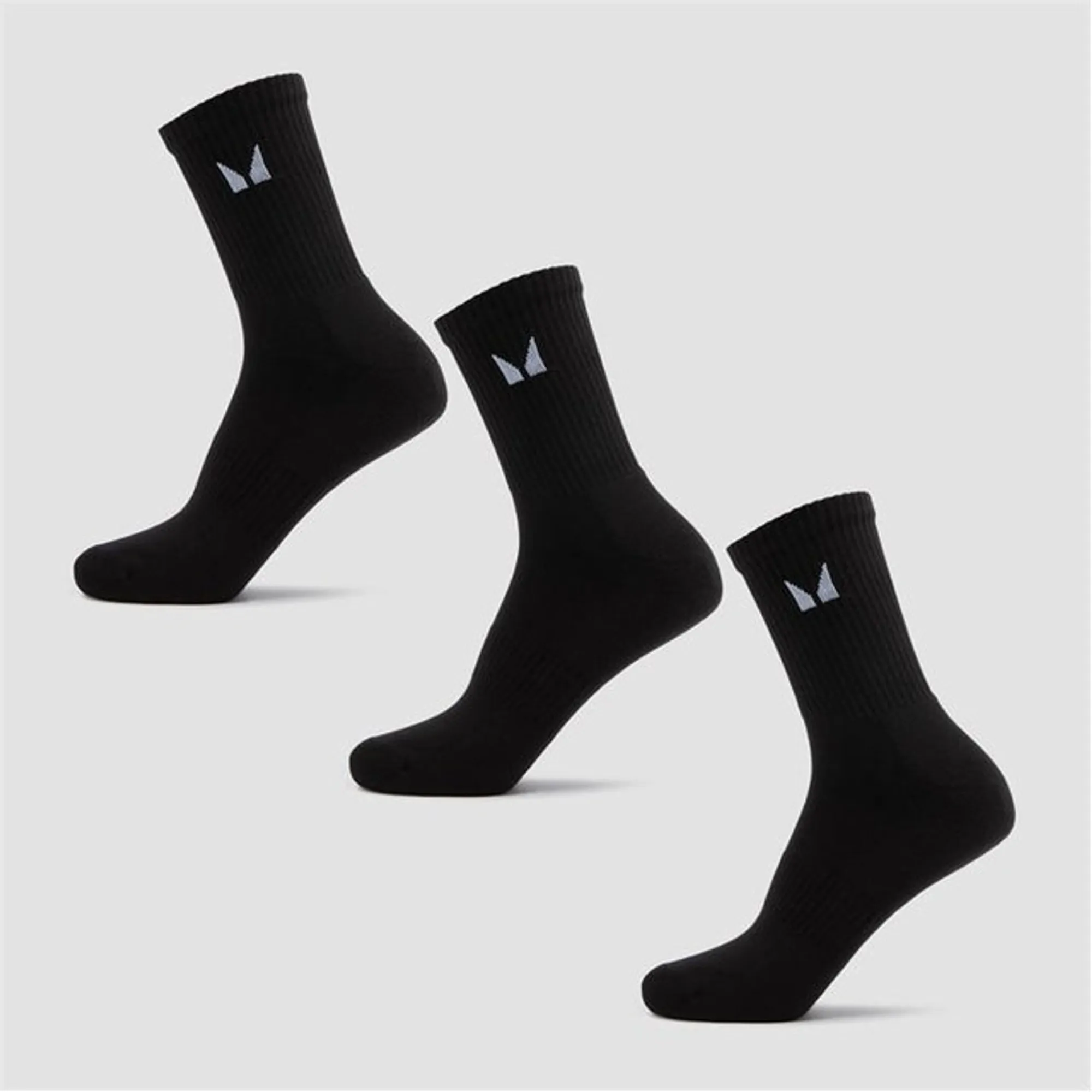 MP Unisex Crew Socks (3 Pack) - Black - UK 6-8