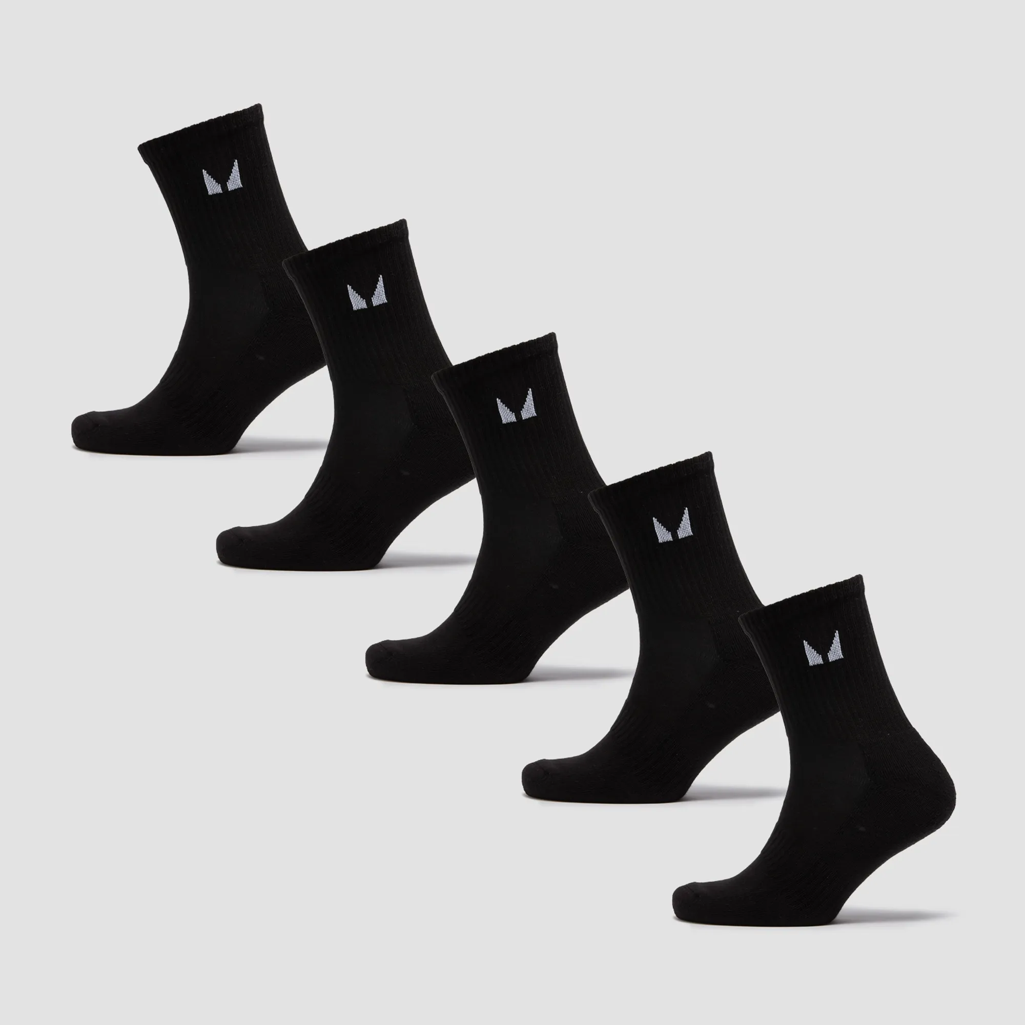 MP Unisex Crew Socks (5 Pack) - Black - UK 6-8