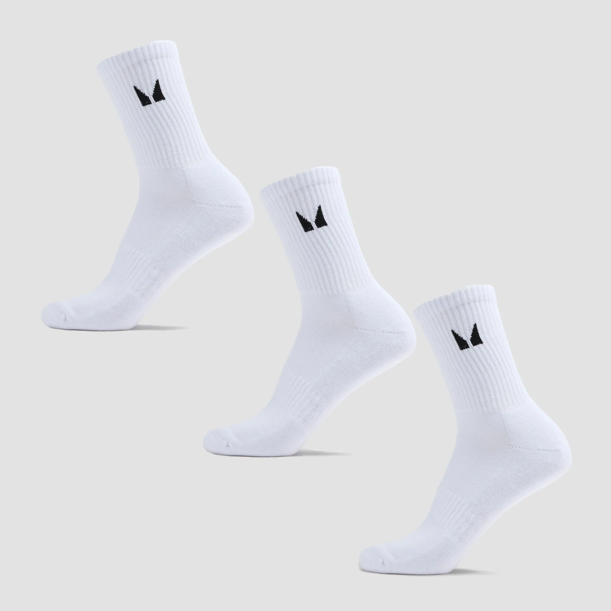 MP Unisex Crew Socks (3 Pack) - White - UK 9-11