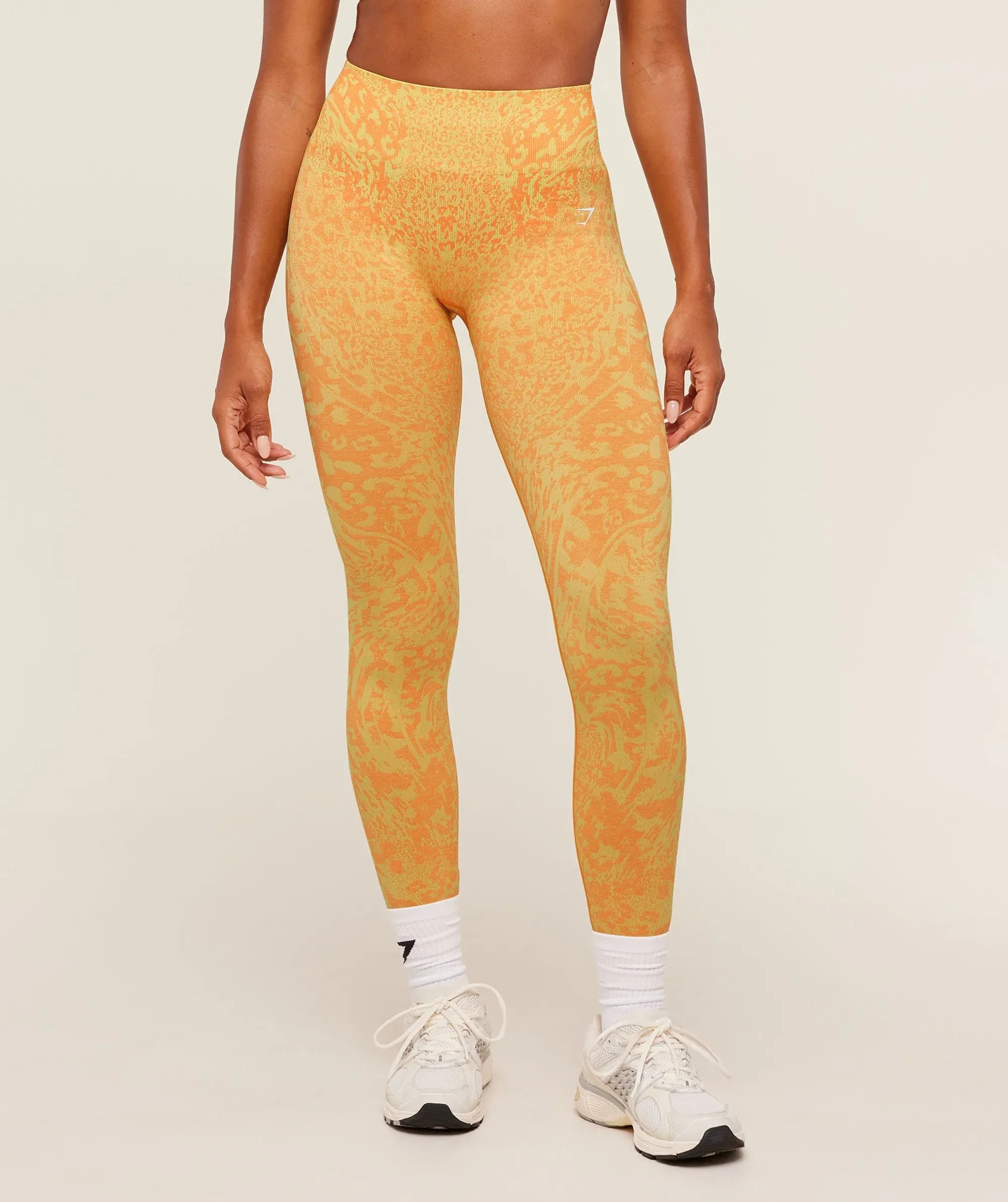 Gymshark Adapt Animal X Whitney Leggings - Sorbet Yellow /  Dayglow Peach