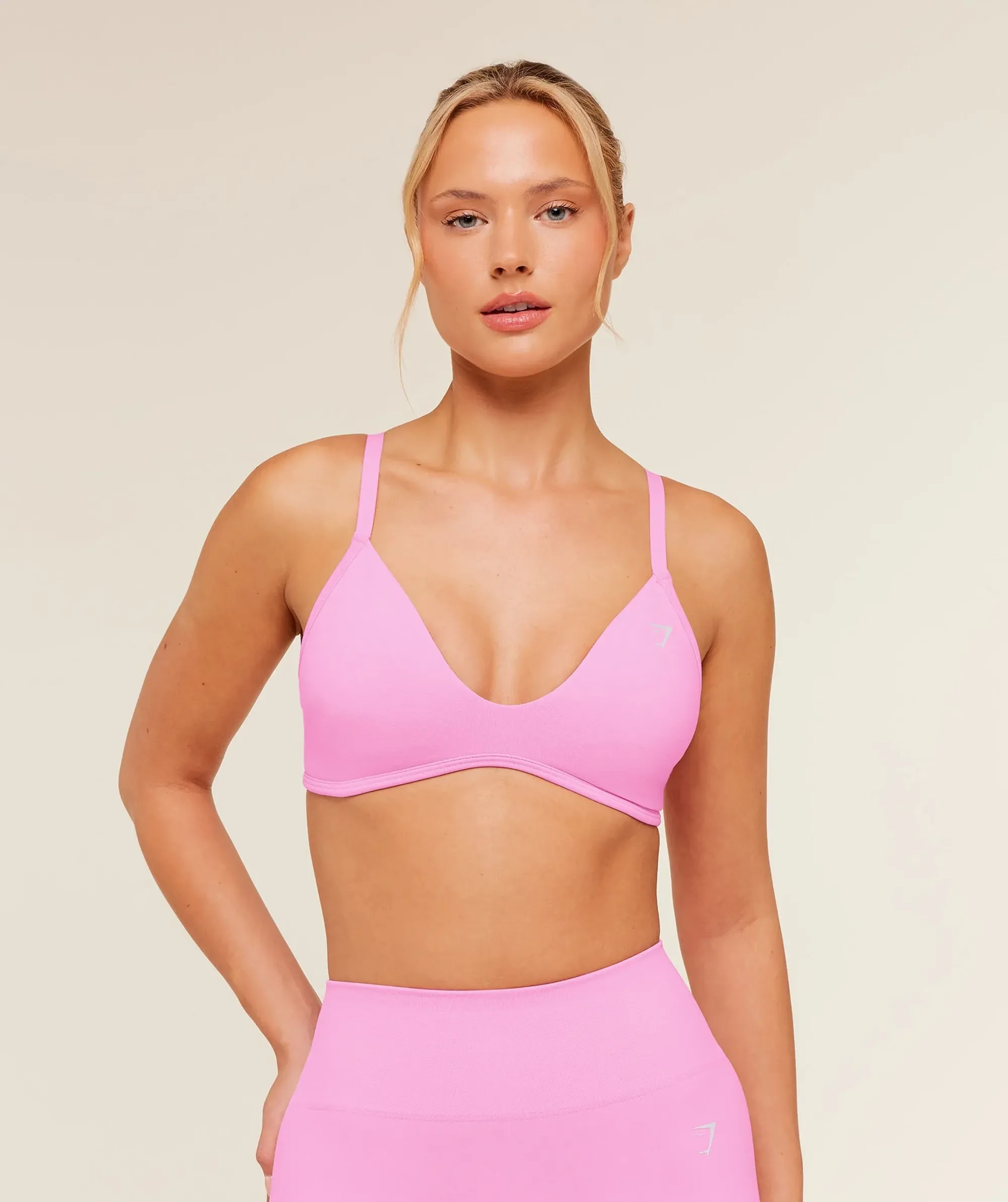 Gymshark Soft Sculpt V-neck Sports Bra - Focus Pink