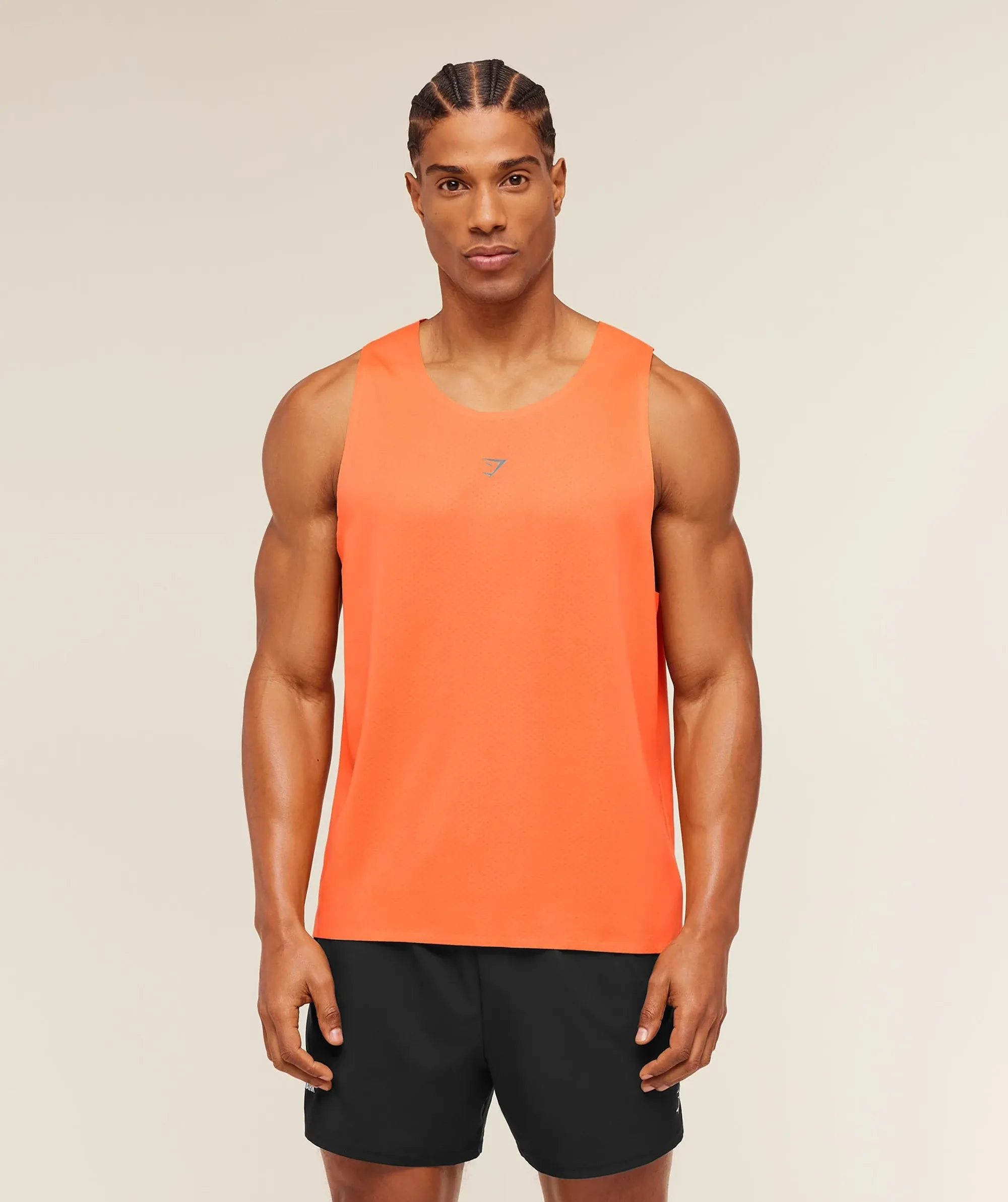 Gymshark Hybrid Engineered Jacquard Tank - Dayglow Peach