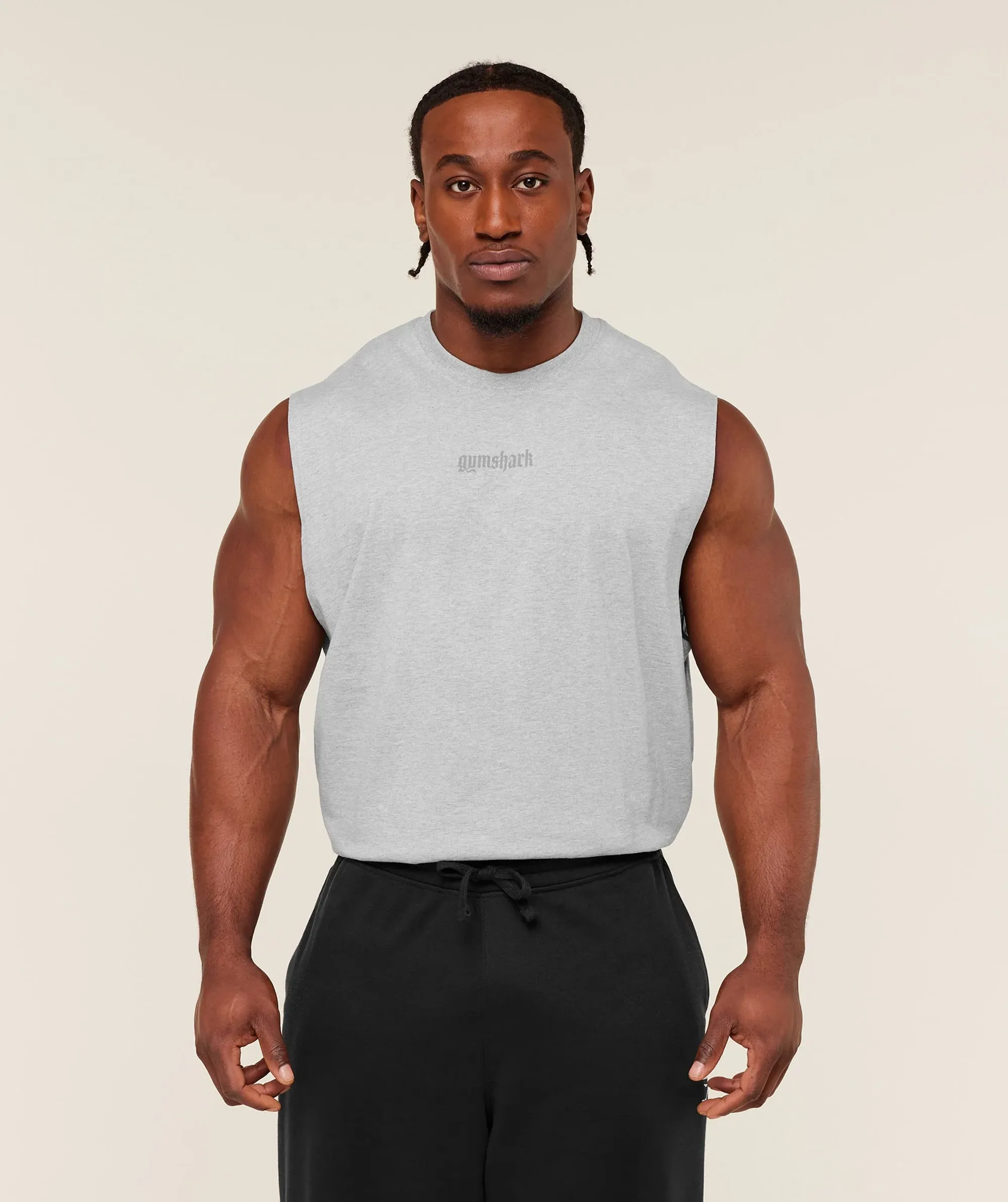 Gymshark Olde English Tank - Bros Soft Grey Marl