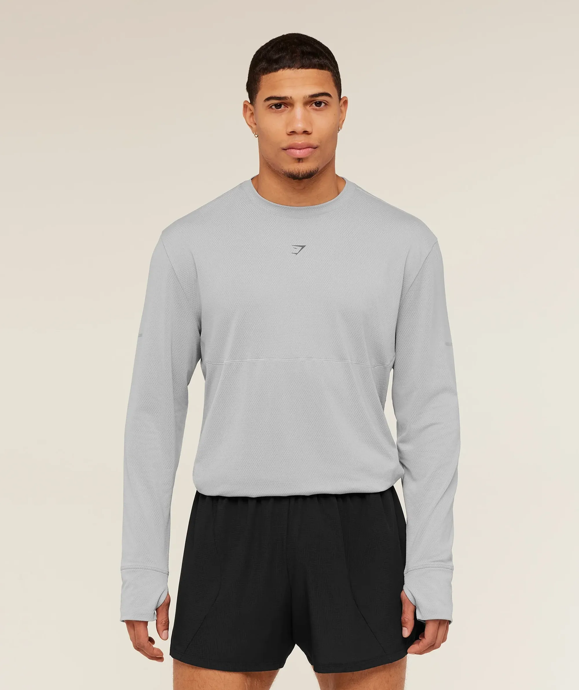 Gymshark Running Long Sleeve T-Shirt -  Stratus Grey