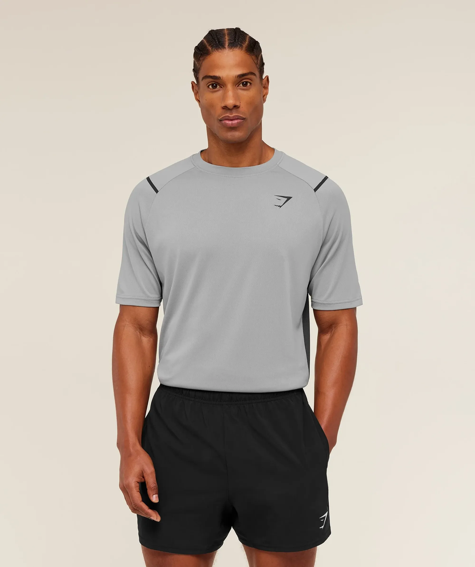 Gymshark Arrival Contrast T-Shirt -  Smokey Grey / Grey