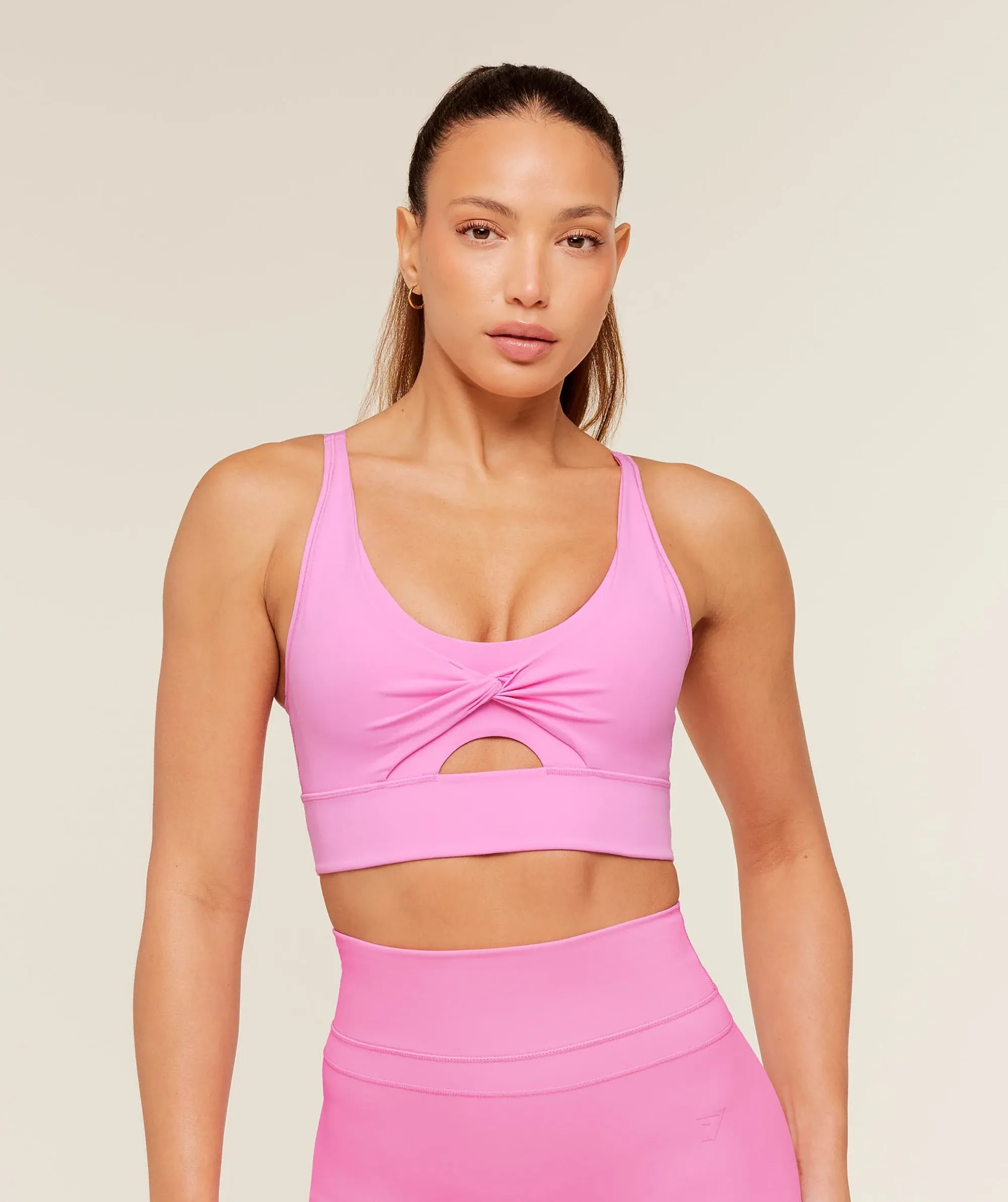 Gymshark Twist Front Sports Bra - Focus Pink