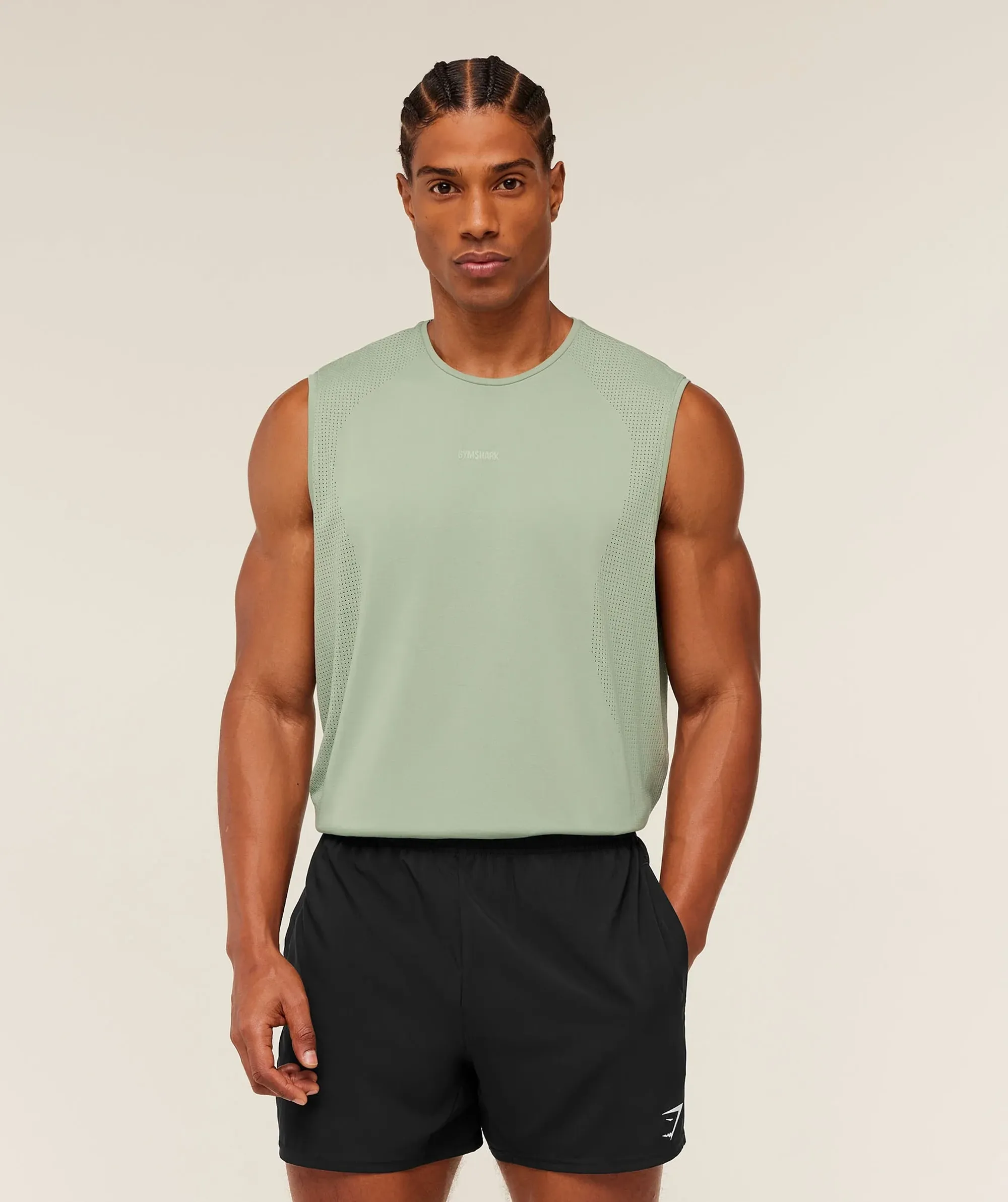 Gymshark Distance Seamless Tank -  Haze Green /  Haze Green