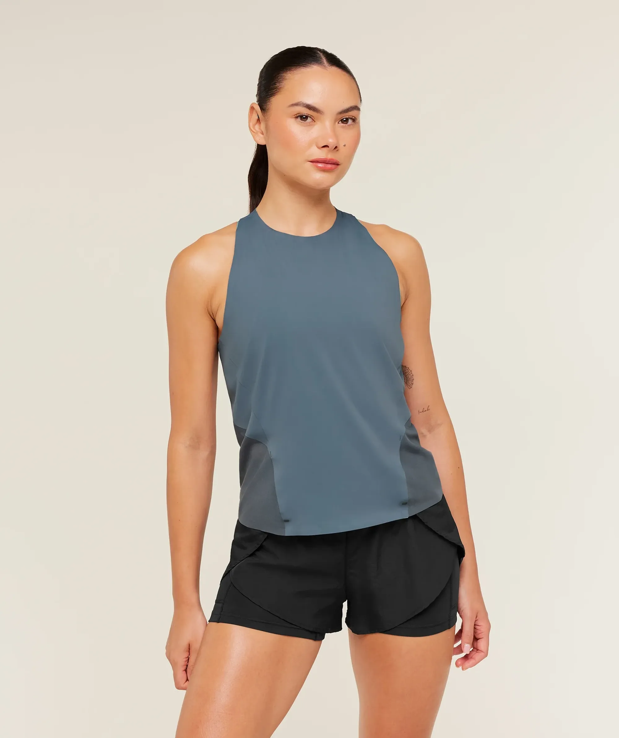 Gymshark Running Elite Loose Fit Tank - Titanium Blue