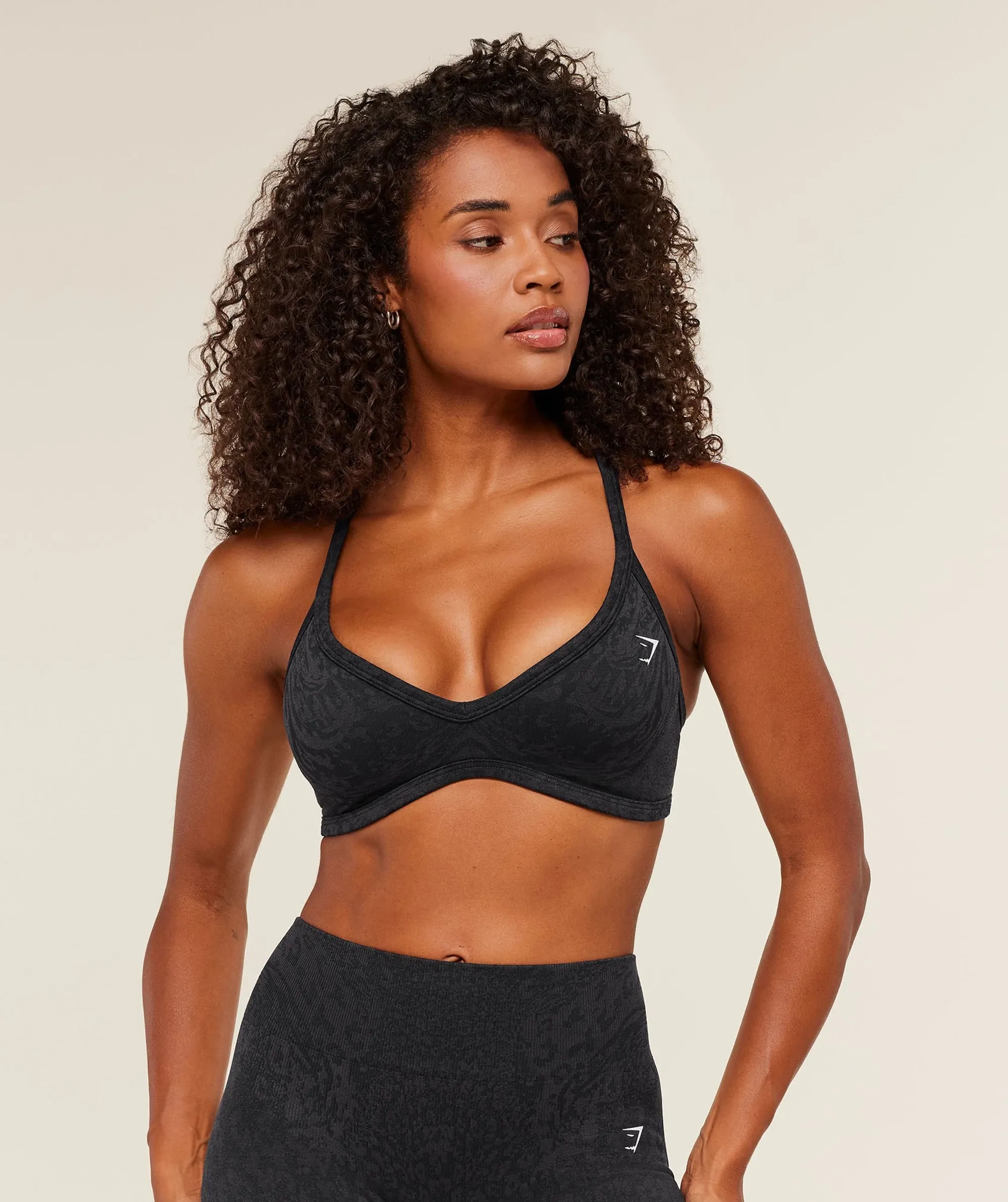 Gymshark Adapt Animal X Whitney Sports Bra - Black /  Asphalt Grey