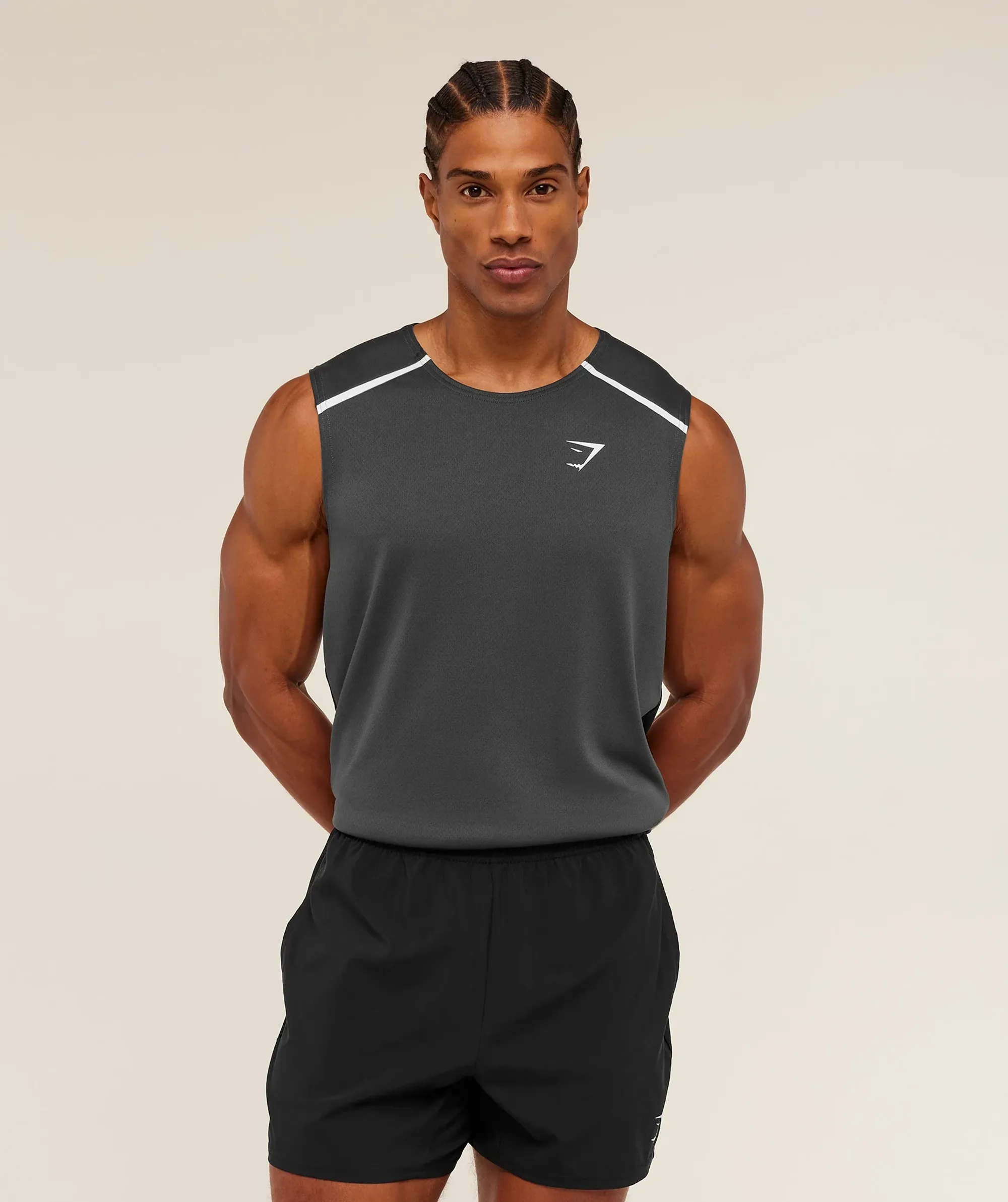 Gymshark Arrival Contrast Tank - Grey/Black