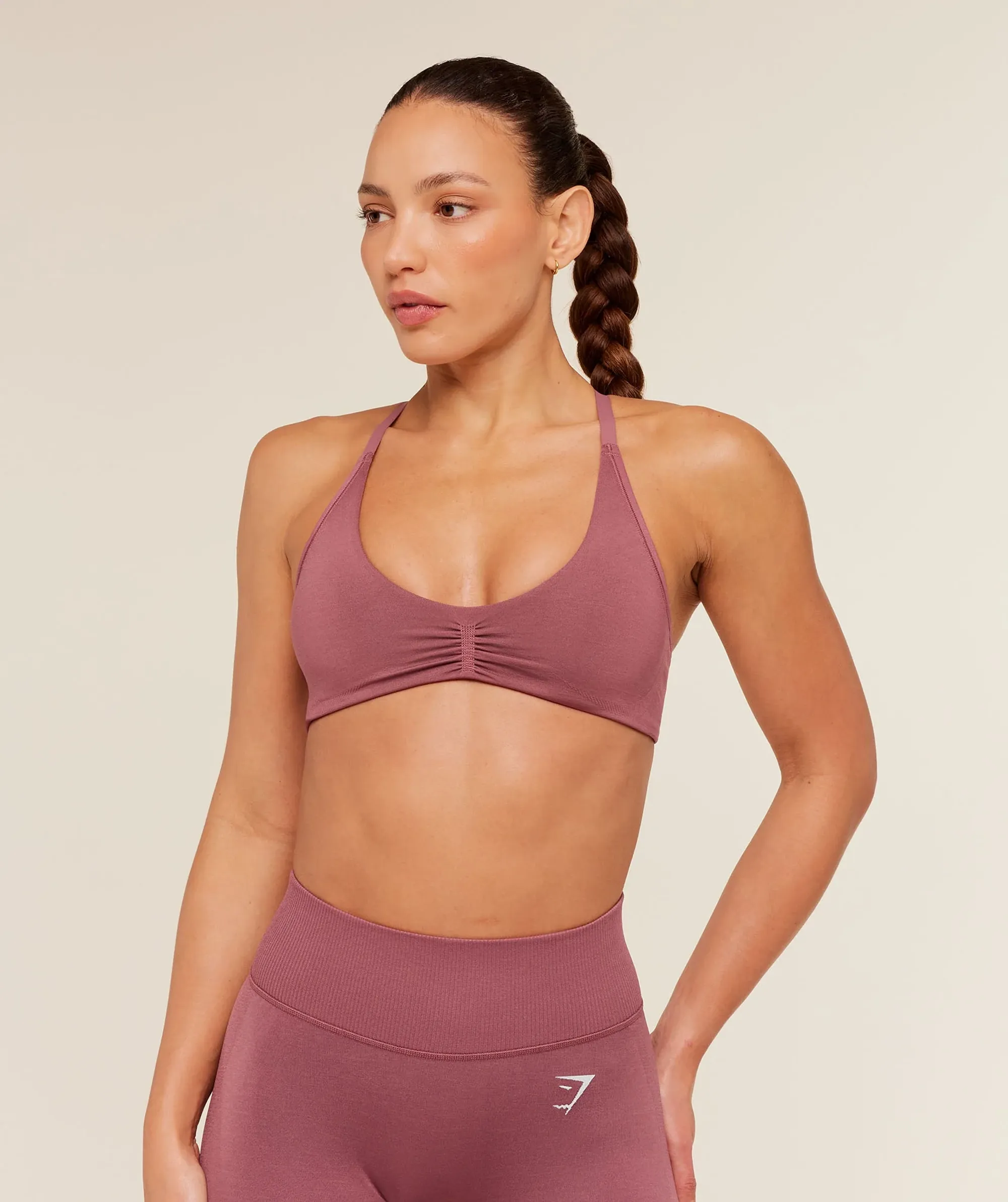 Gymshark Interval Seamless Light Support Sports Bra - Reset Pink