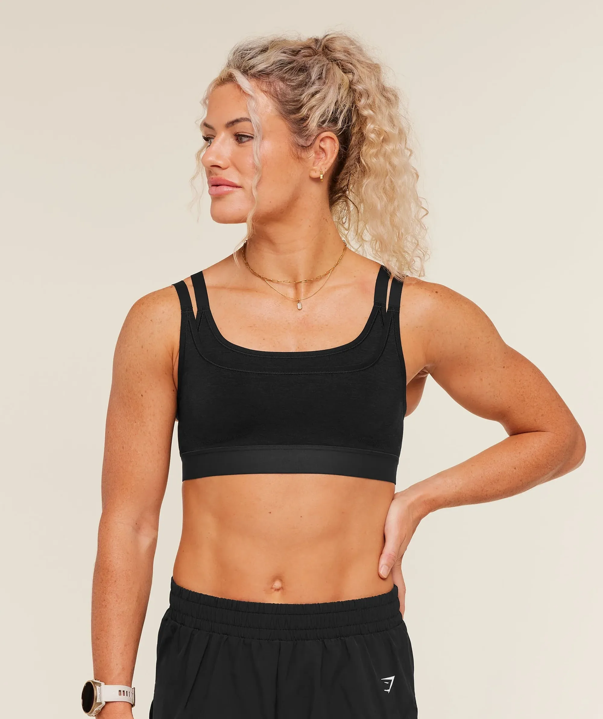 Gymshark Interval Seamless Medium Support  Sports Bra - Black