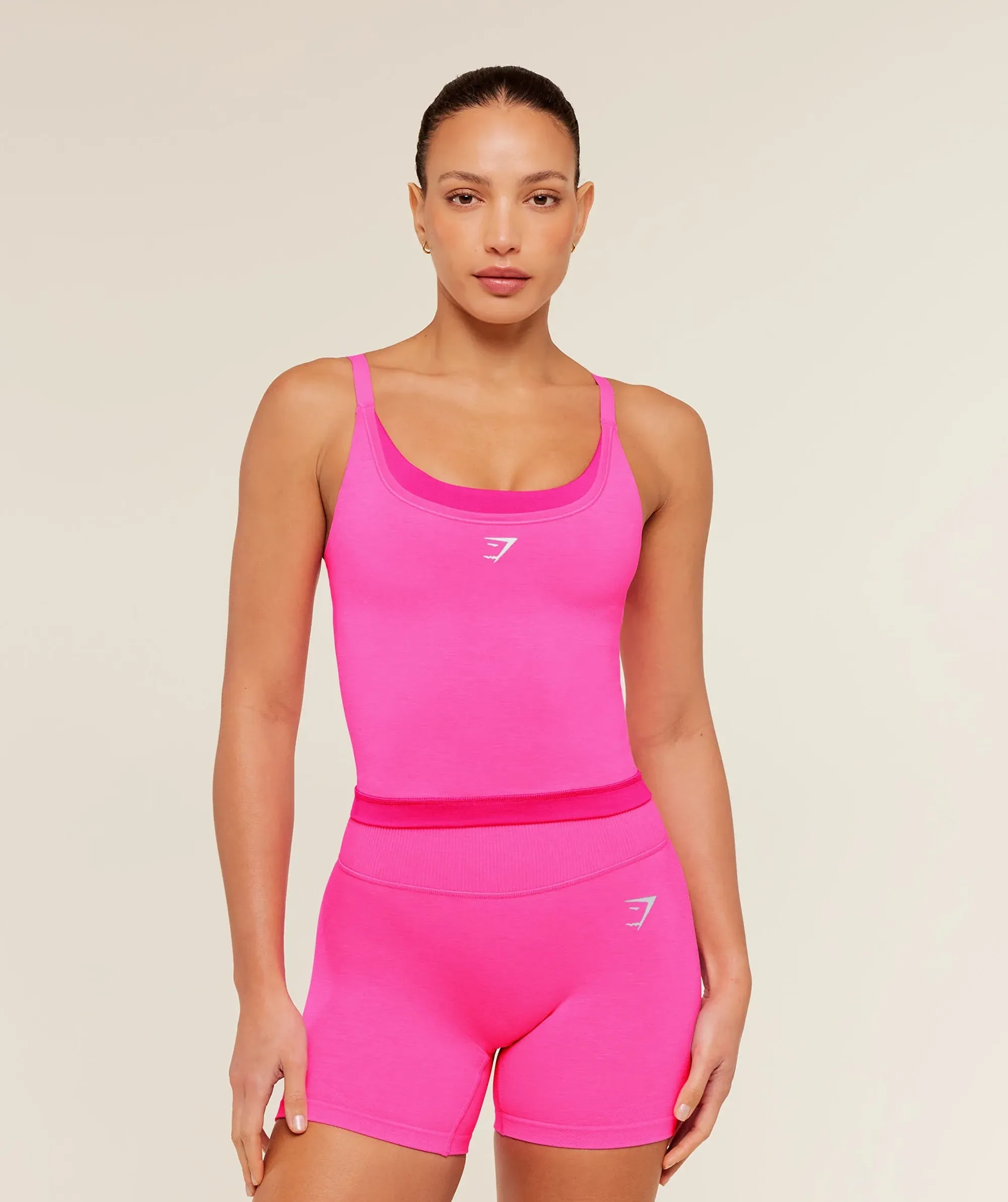 Gymshark Interval Seamless Midi Tank - Electric Pink/Super-Set Pink
