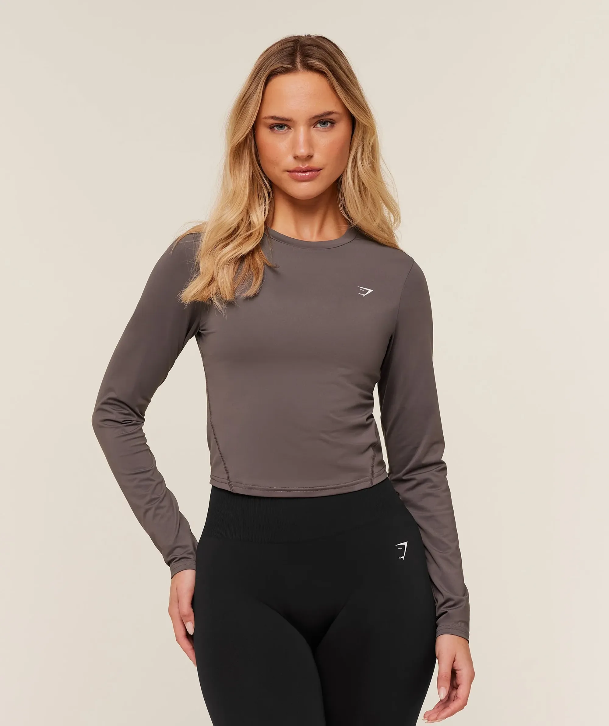 Gymshark Training Midi Long Sleeve Top - Cool Brown